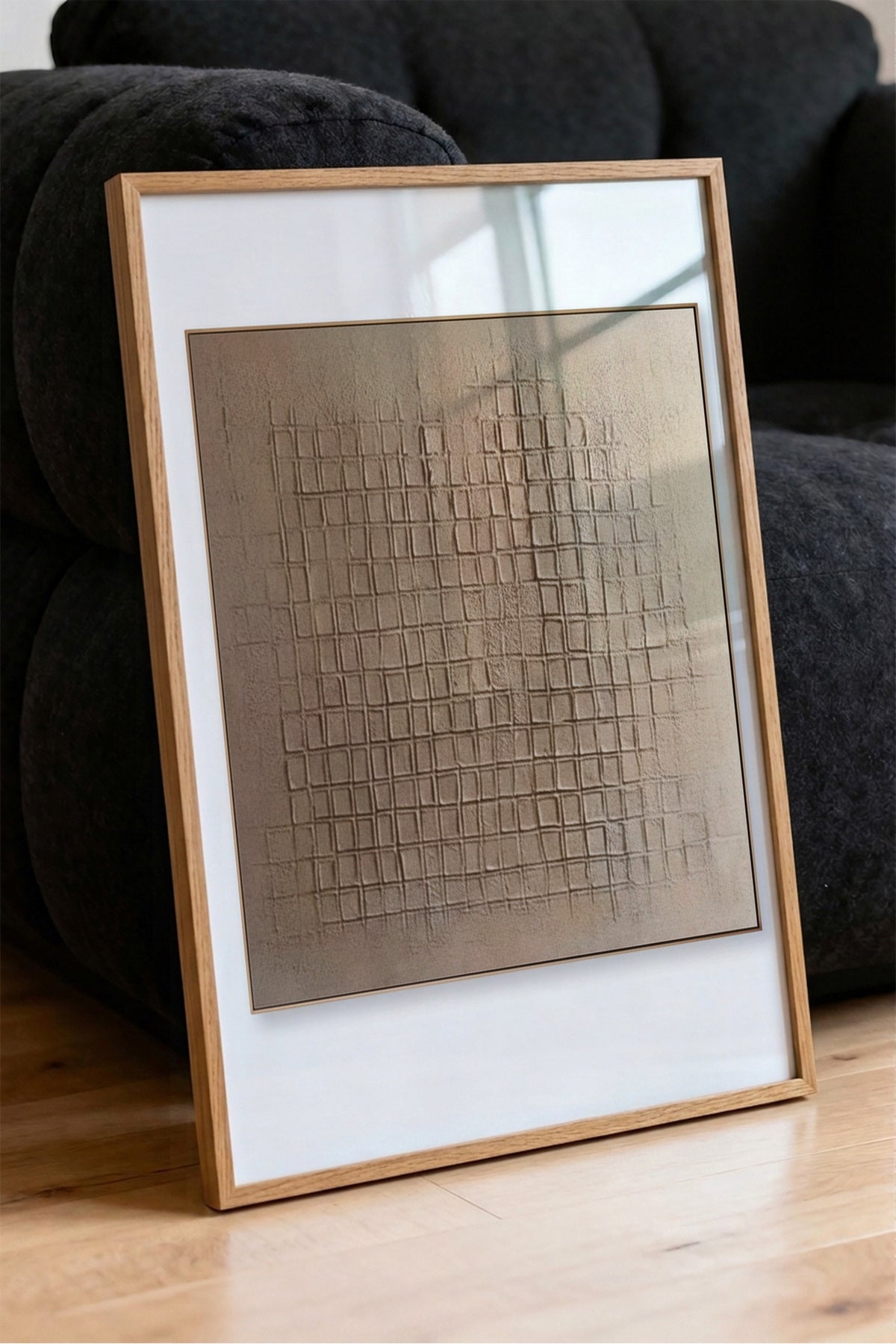 Dokulu Izgara Deseni Poster – Ahşap Çerçeveli Tablo