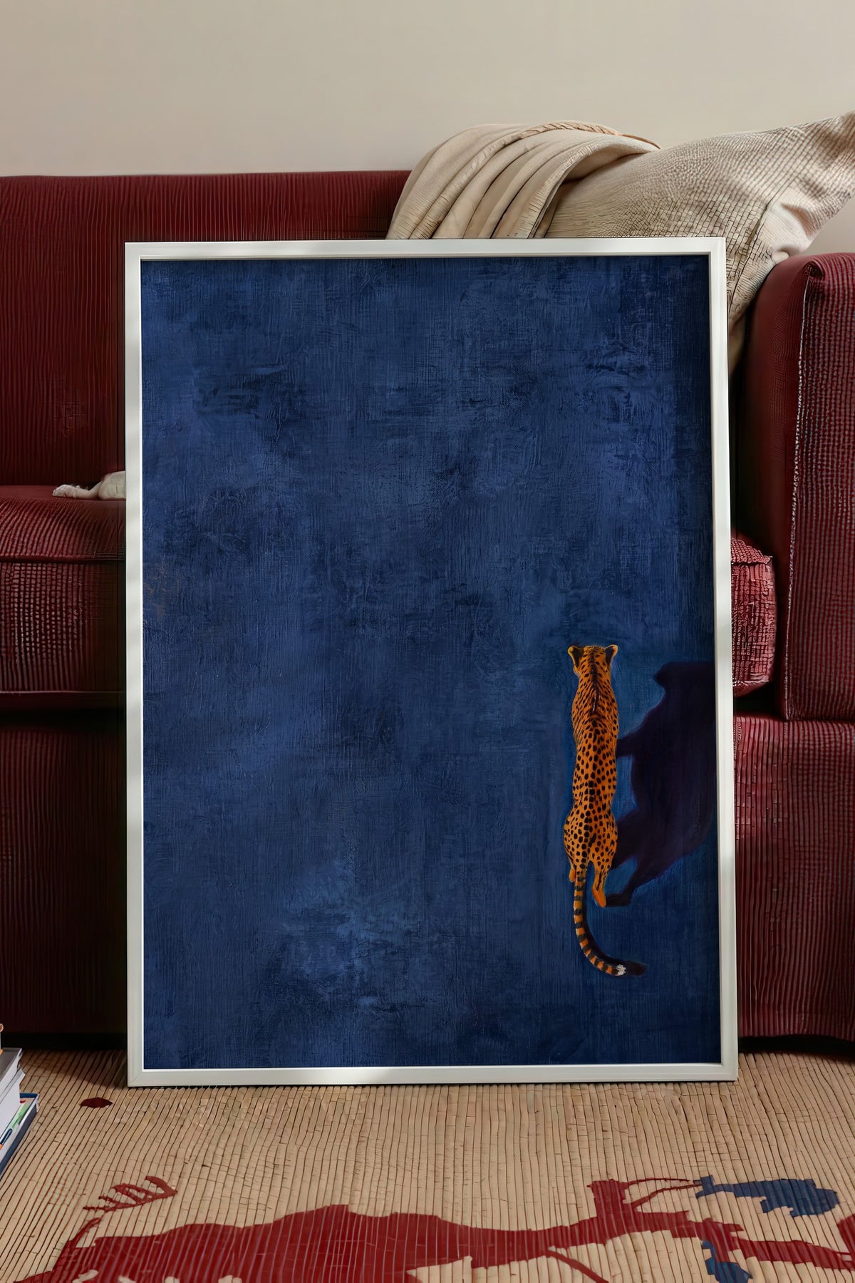 Gölgesindeki Çita Poster – Beyaz Çerçeveli Tablo