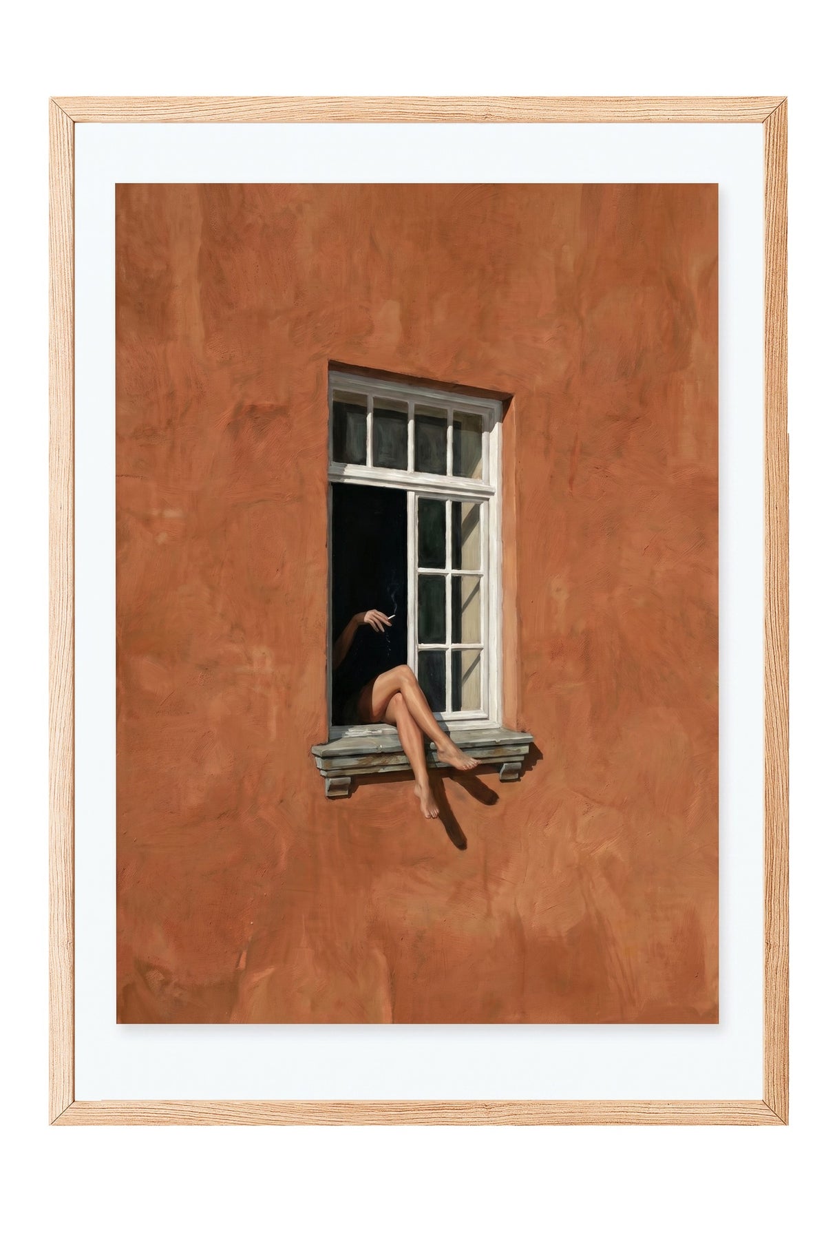 Pencere Kenarında Yalnızlık Poster – Ahşap Çerçeveli Tablo