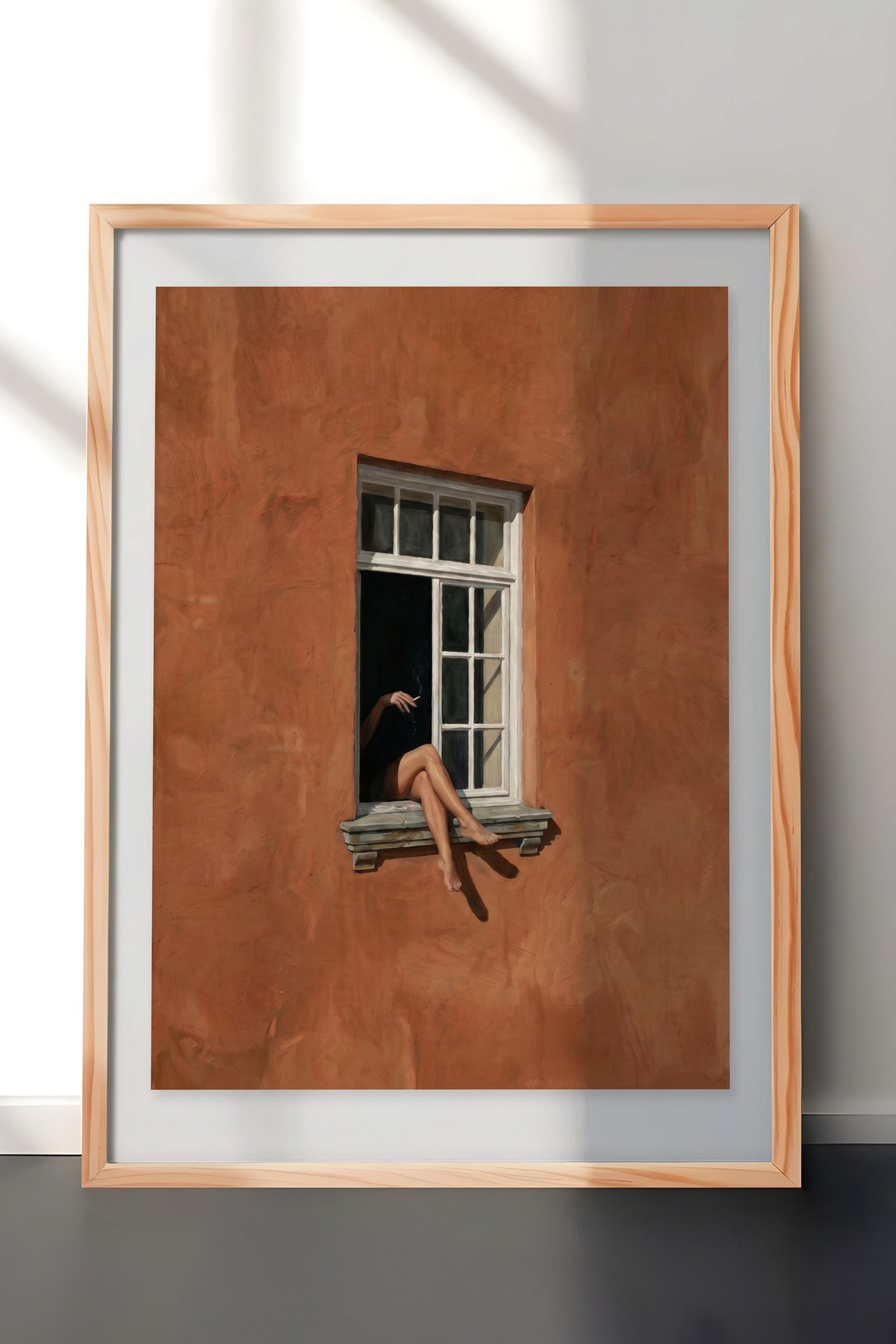 Pencere Kenarında Yalnızlık Poster – Ahşap Çerçeveli Tablo
