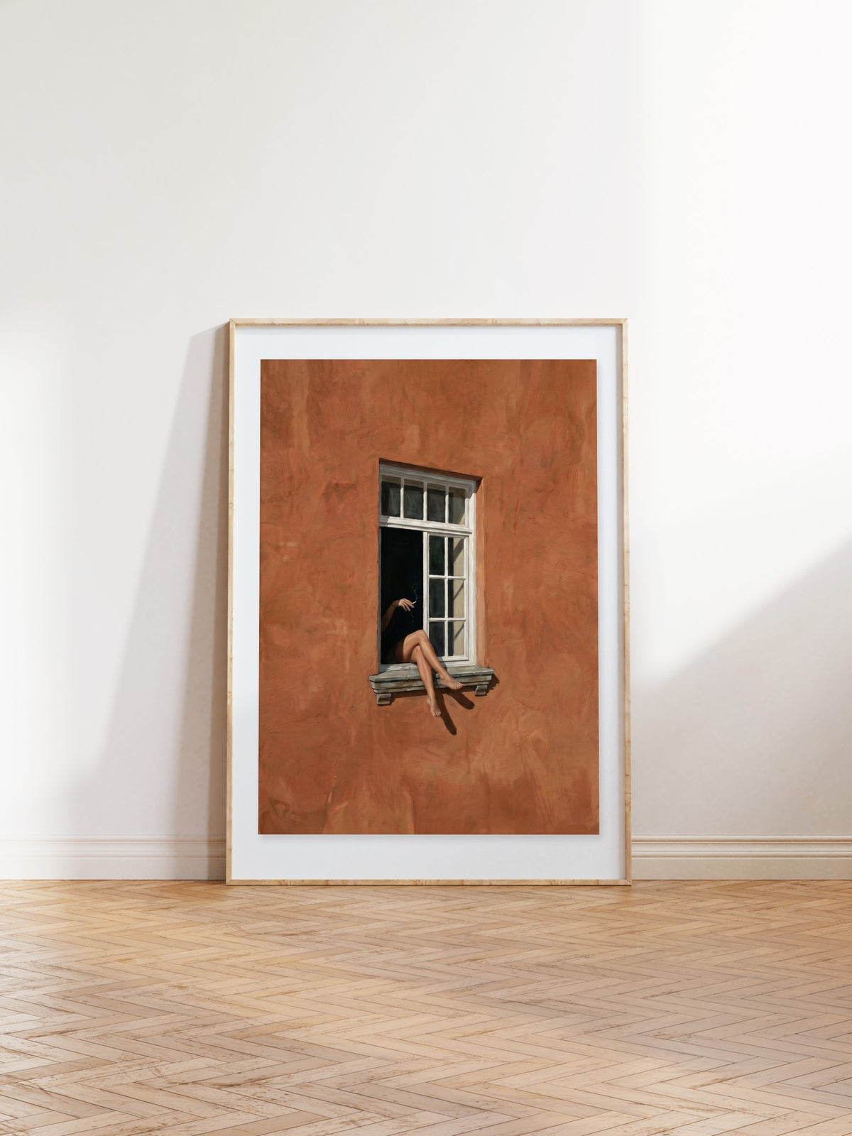 Pencere Kenarında Yalnızlık Poster – Ahşap Çerçeveli Tablo