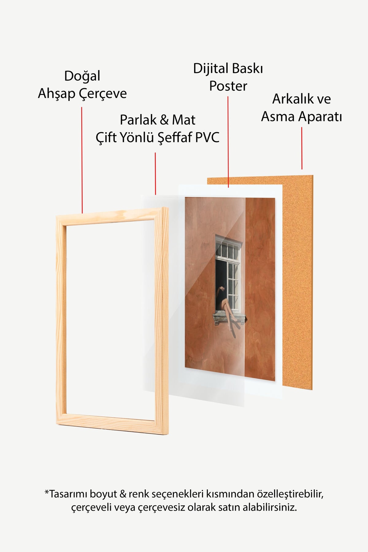 Pencere Kenarında Yalnızlık Poster – Ahşap Çerçeveli Tablo