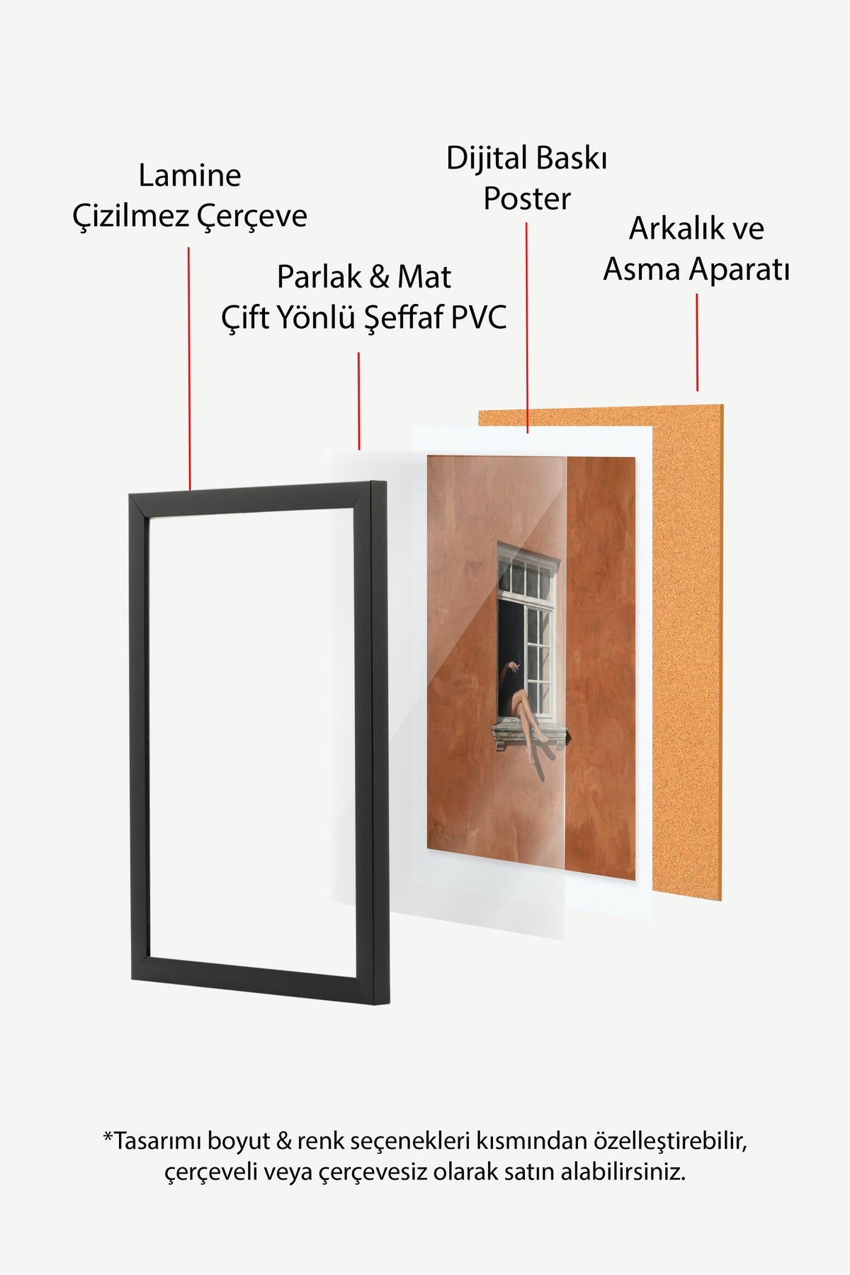Pencere Kenarında Yalnızlık Poster – Siyah Çerçeveli Tablo
