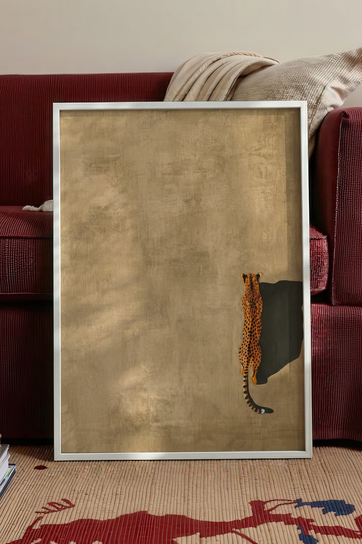 Yürüyen Çita Poster – Beyaz Çerçeveli Tablo