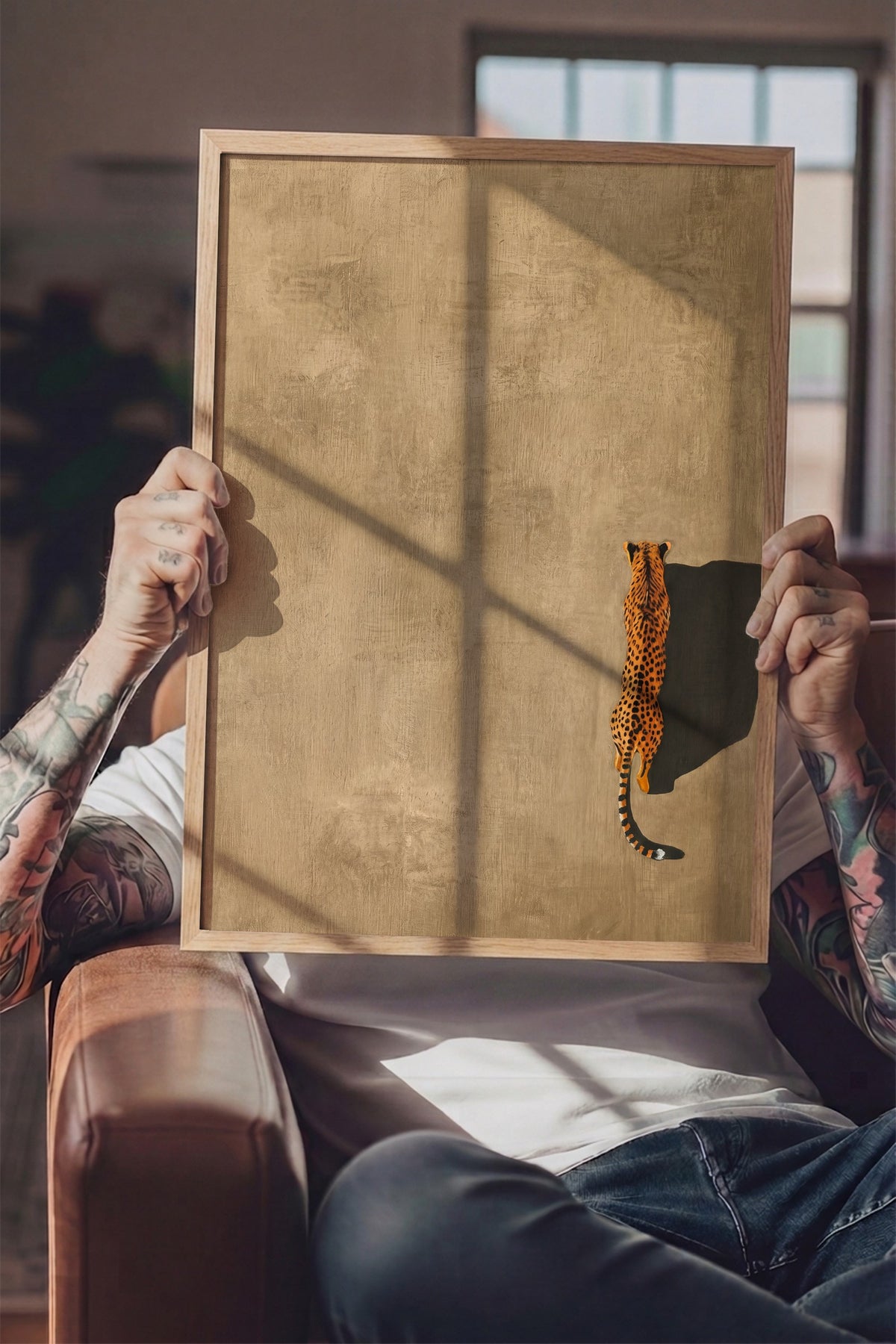 Yürüyen Çita Manzarası Poster – Ahşap Çerçeveli Tablo