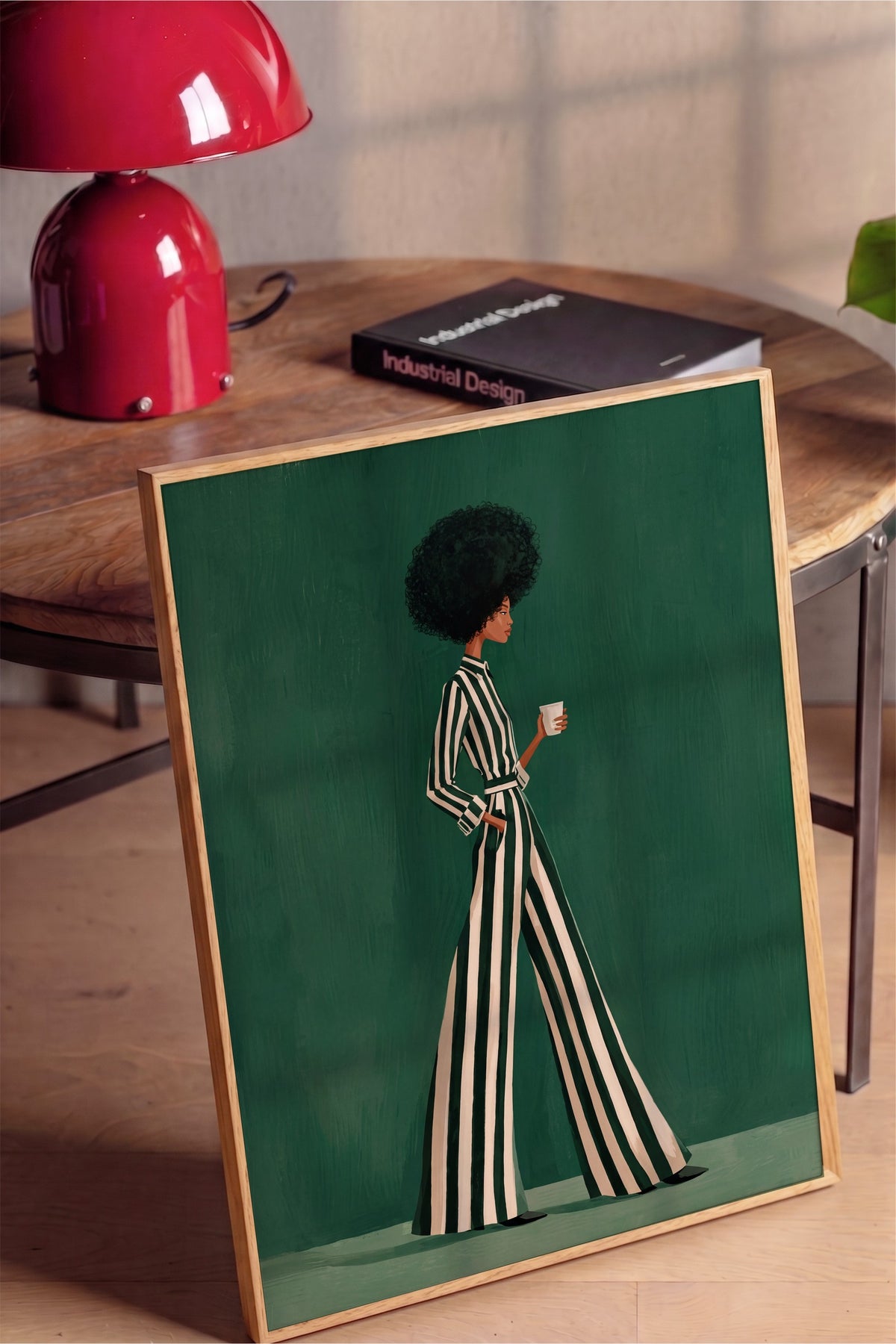 Çizgili Zarafet Poster – Ahşap Çerçeveli Tablo