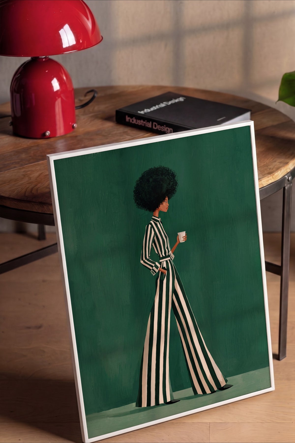 Çizgili Zarafet Poster – Beyaz Çerçeveli Tablo