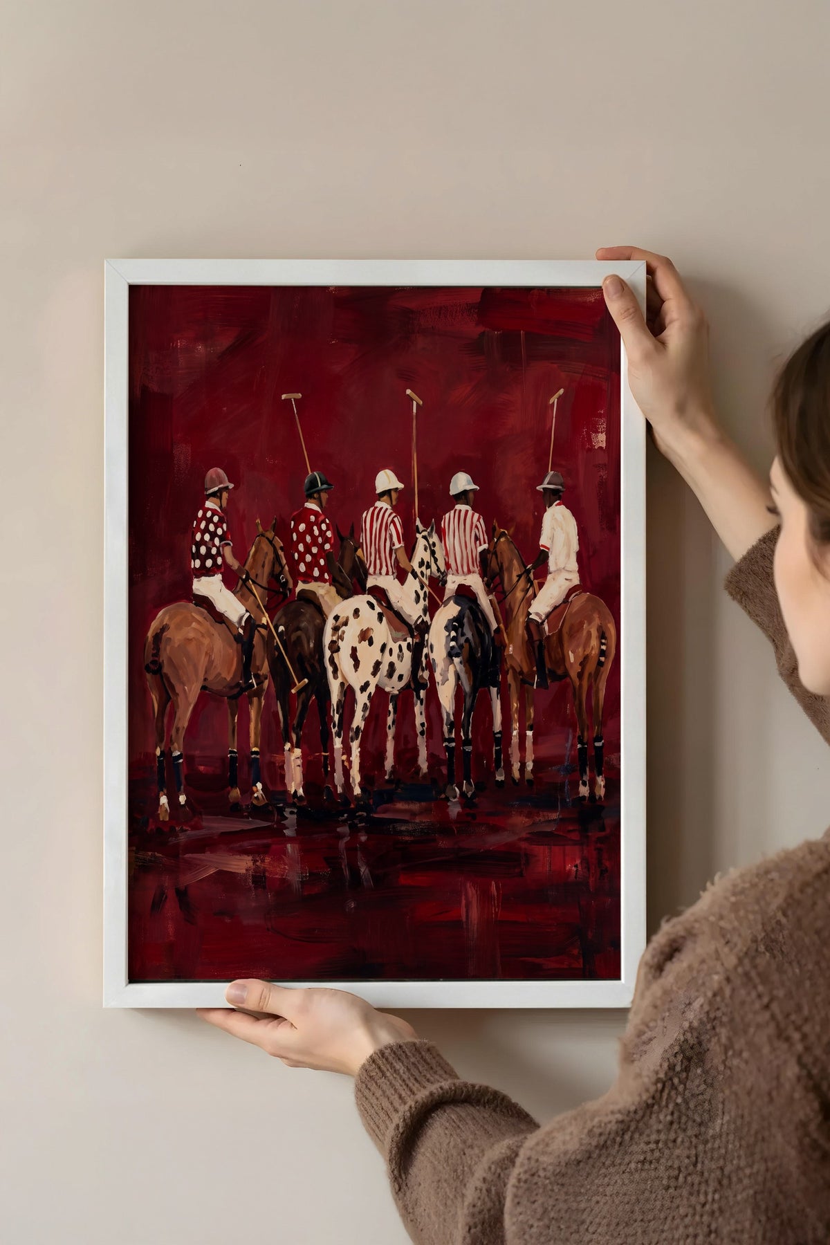 Polo Oyuncuları Serisi Poster – Beyaz Çerçeveli Tablo