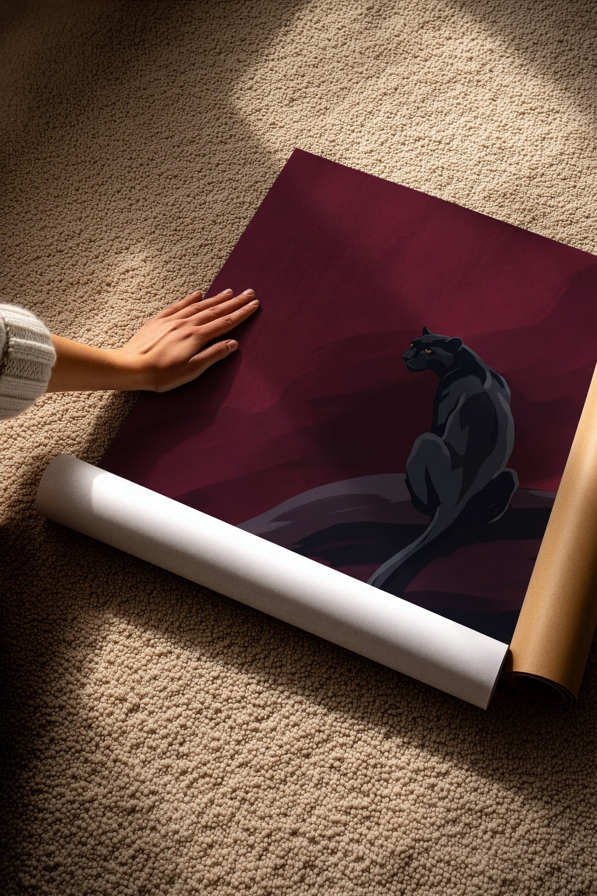 Kızıl Gecede Panter Çerçevesiz Poster
