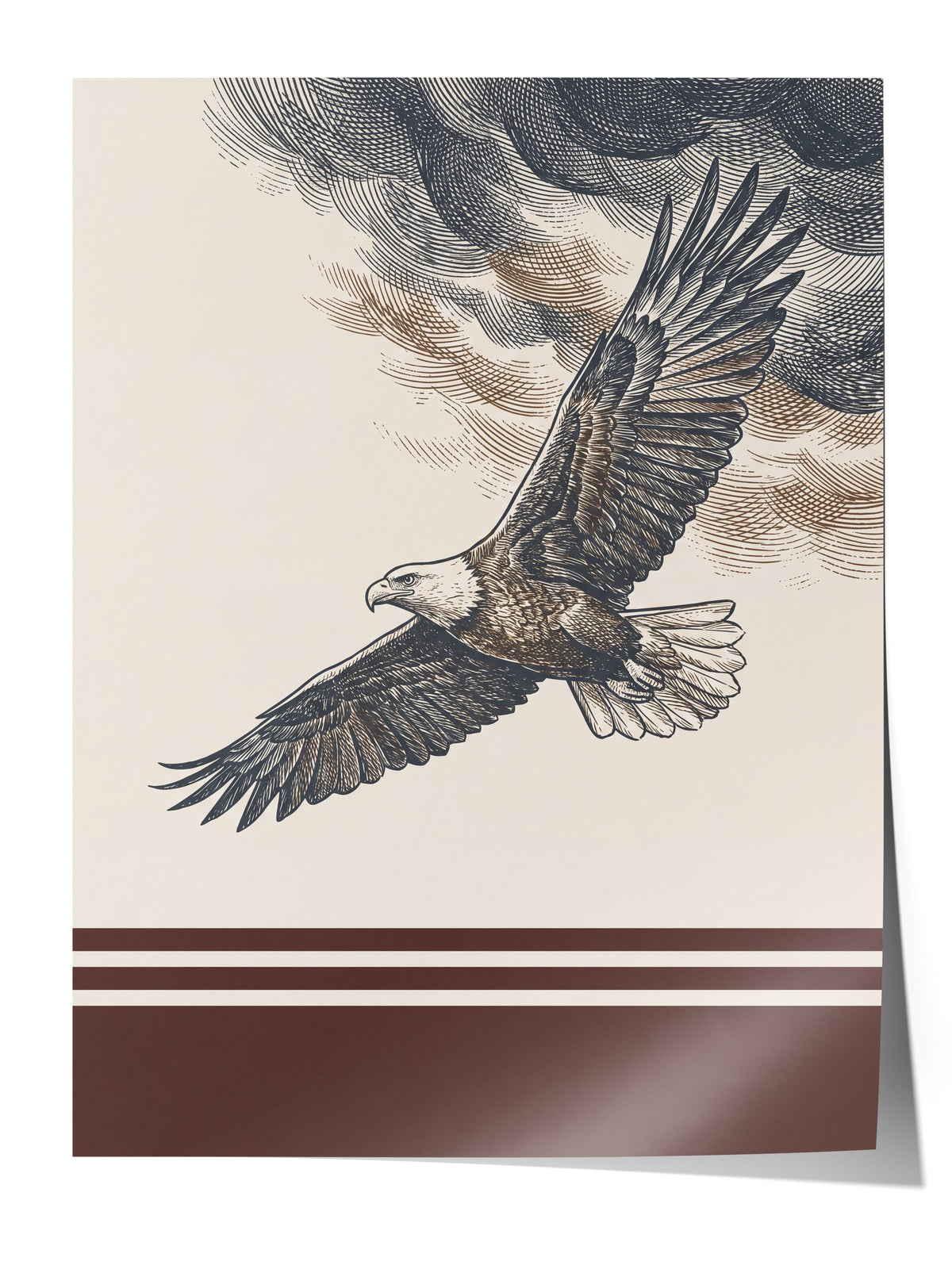 Bulutlarda Süzülen Kartal Çerçevesiz Poster
