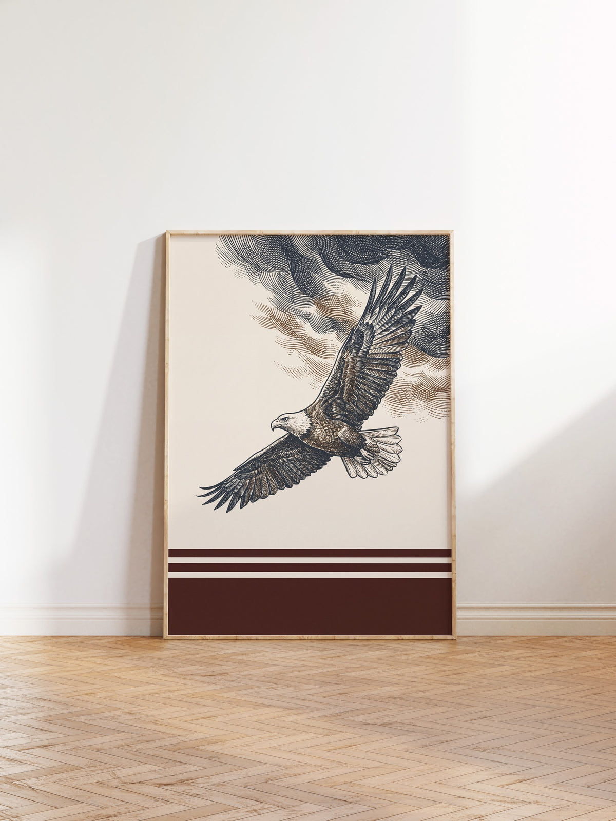 Bulutlarda Süzülen Kartal Poster – Ahşap Çerçeveli Tablo