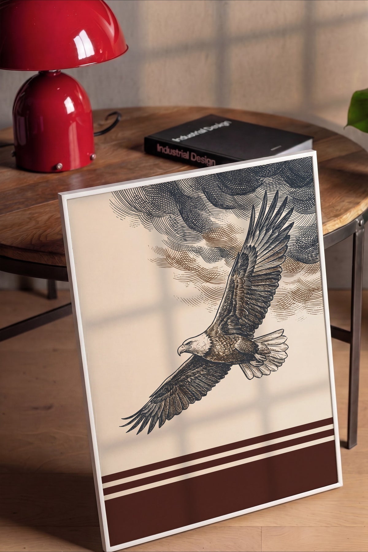 Bulutlarda Süzülen Kartal Poster – Beyaz Çerçeveli Tablo