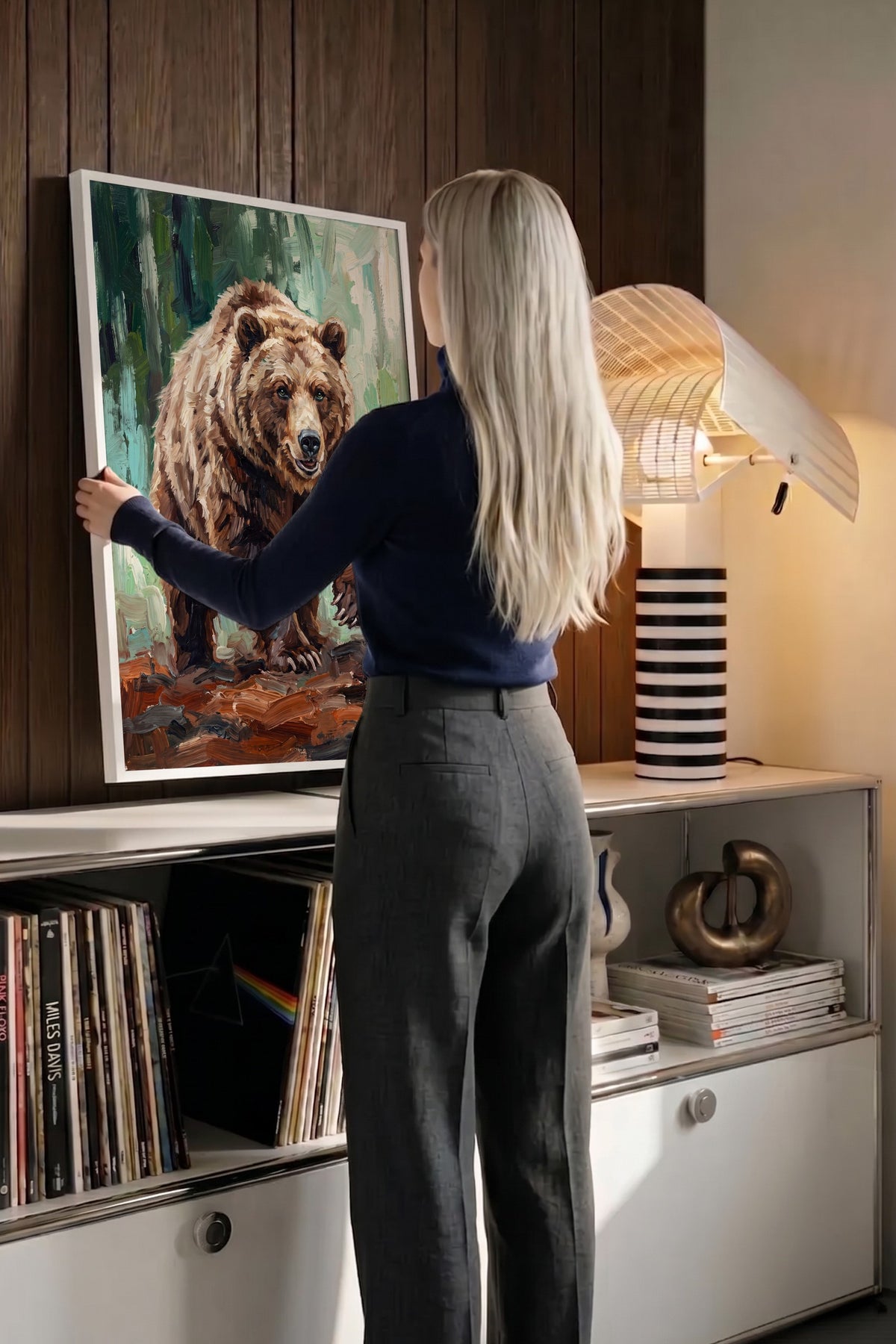 Ormanın Kral Ayısı Poster – Beyaz Çerçeveli Tablo
