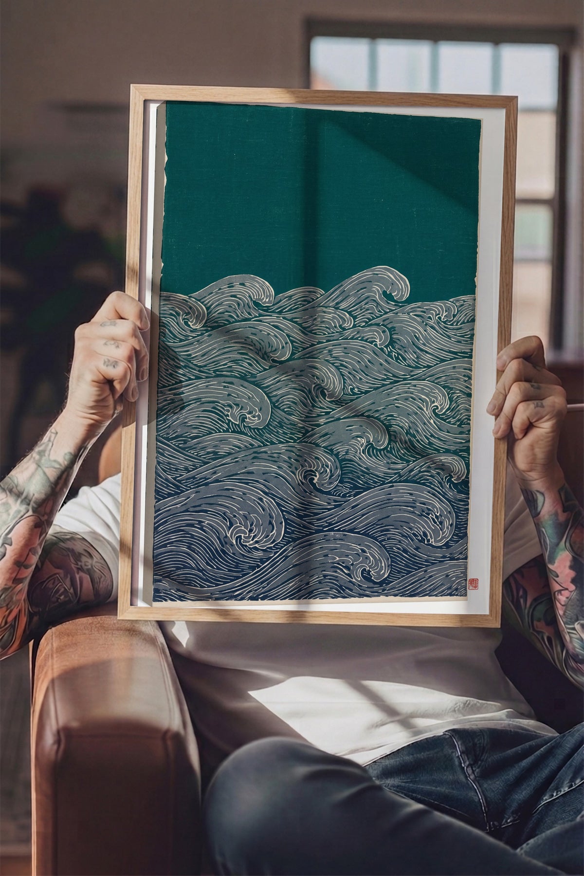Fırtınalı Deniz Dalgaları Poster – Ahşap Çerçeveli Tablo