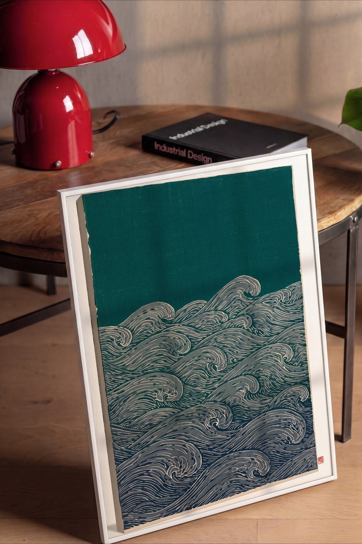Fırtınalı Deniz Dalgaları Poster – Beyaz Çerçeveli Tablo
