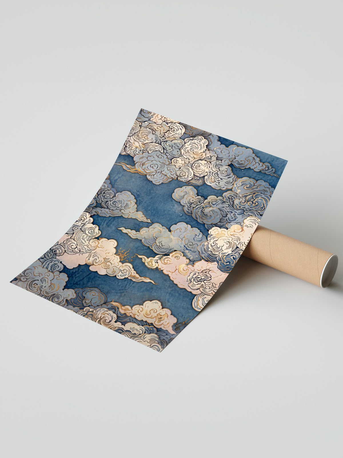 Doğu Bulutları Deseni Çerçevesiz Poster