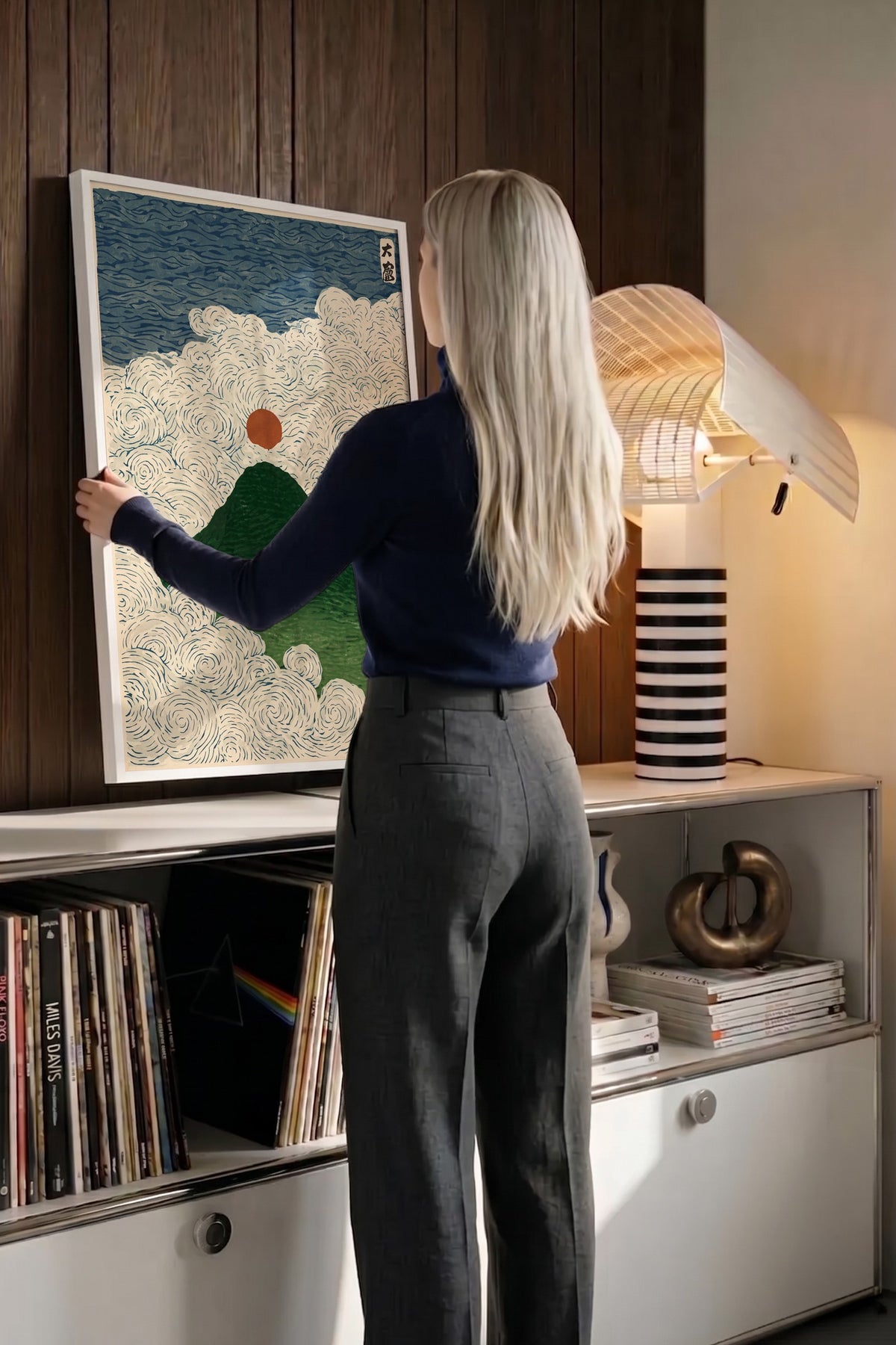 Bulutlar Üzerinde Fuji Dağı Poster – Beyaz Çerçeveli Tablo