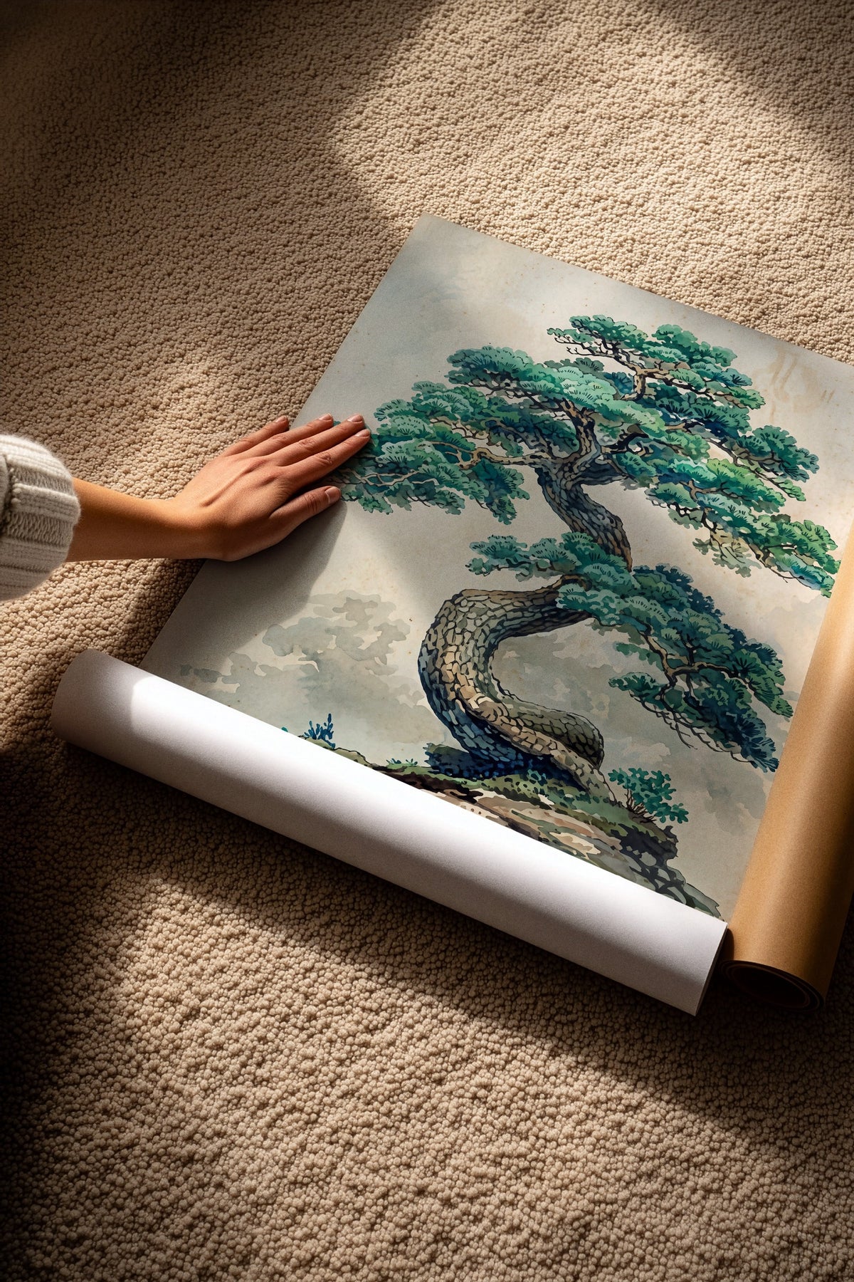 Kıvrımlı Bonsai Ağacı Çerçevesiz Poster