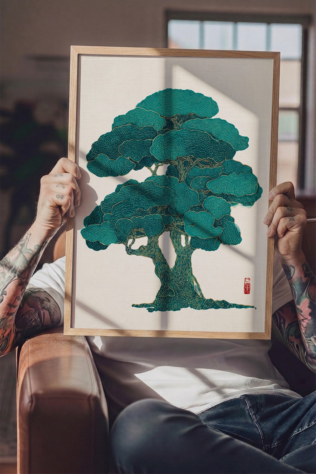 Zümrüt Çam Ağacı Poster – Ahşap Çerçeveli Tablo