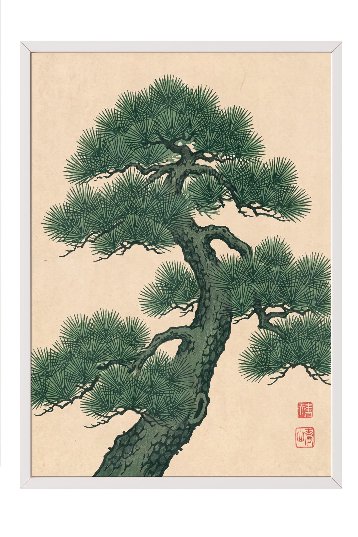Japon Çam Ağacı Poster – Beyaz Çerçeveli Tablo