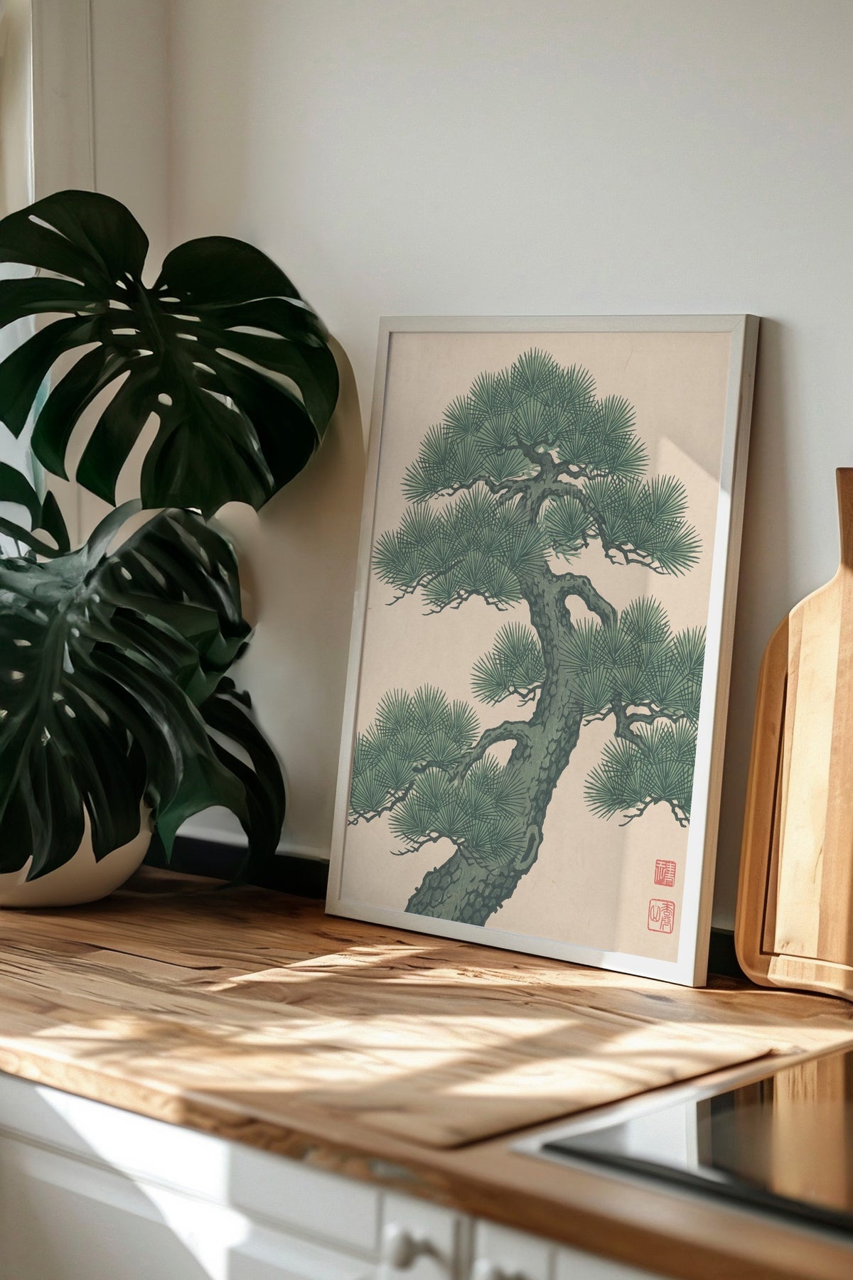 Japon Çam Ağacı Poster – Beyaz Çerçeveli Tablo
