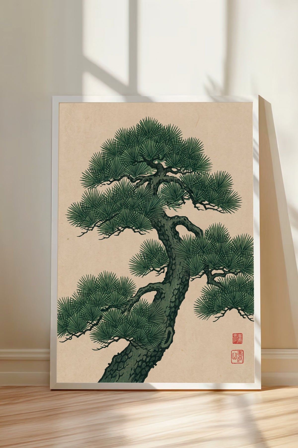 Japon Çam Ağacı Poster – Beyaz Çerçeveli Tablo