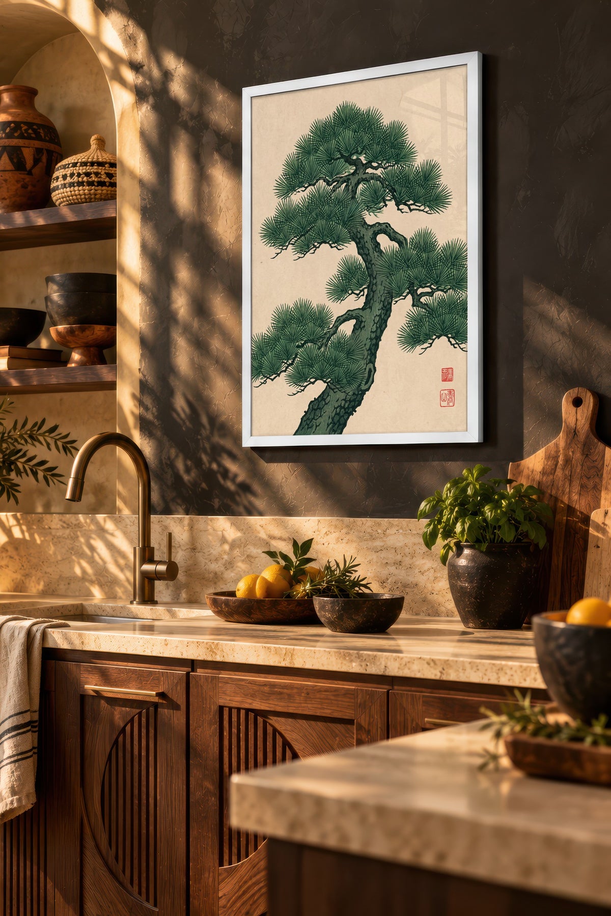 Japon Çam Ağacı Poster – Beyaz Çerçeveli Tablo