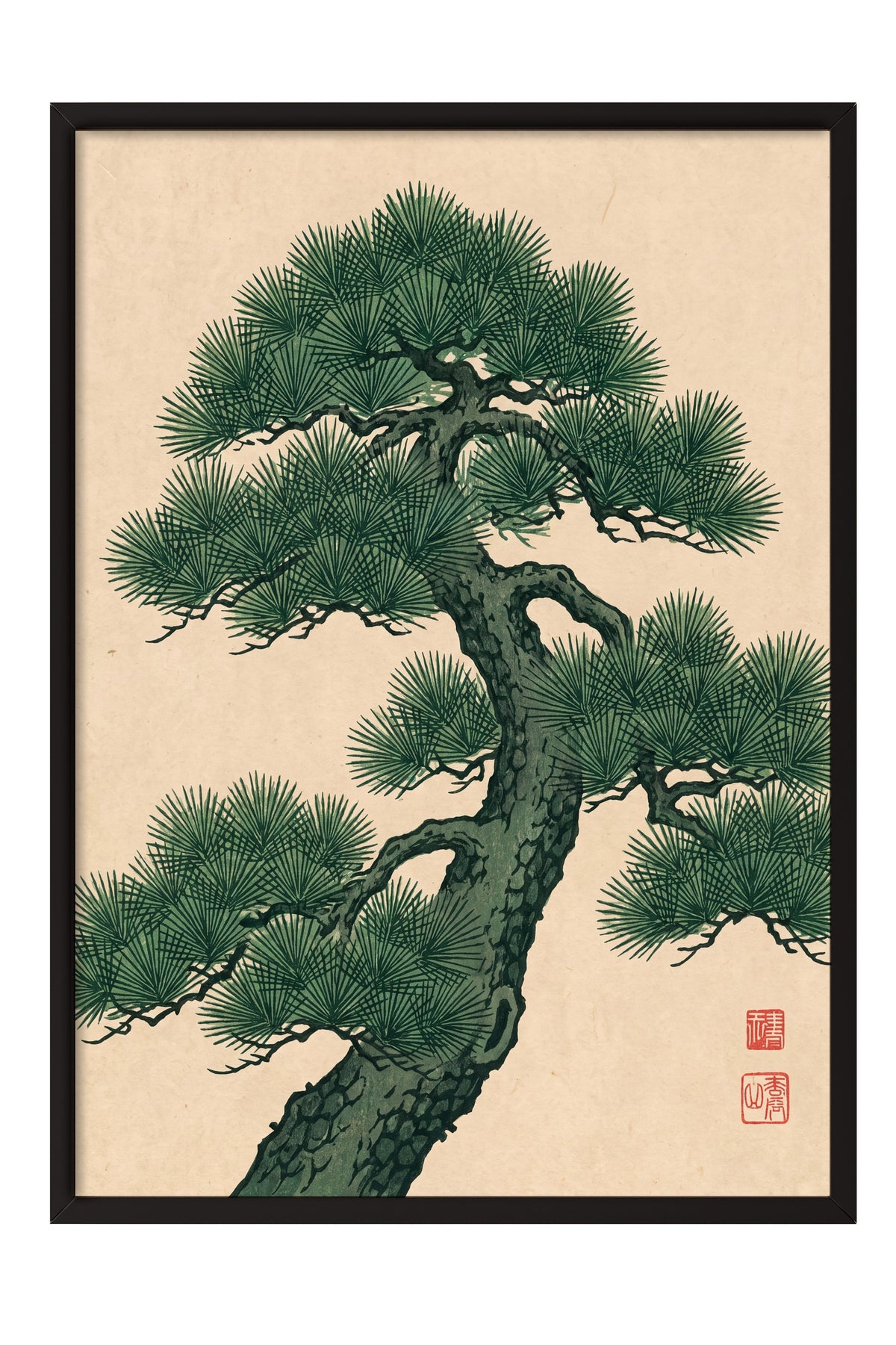 Japon Çam Ağacı Poster – Siyah Çerçeveli Tablo