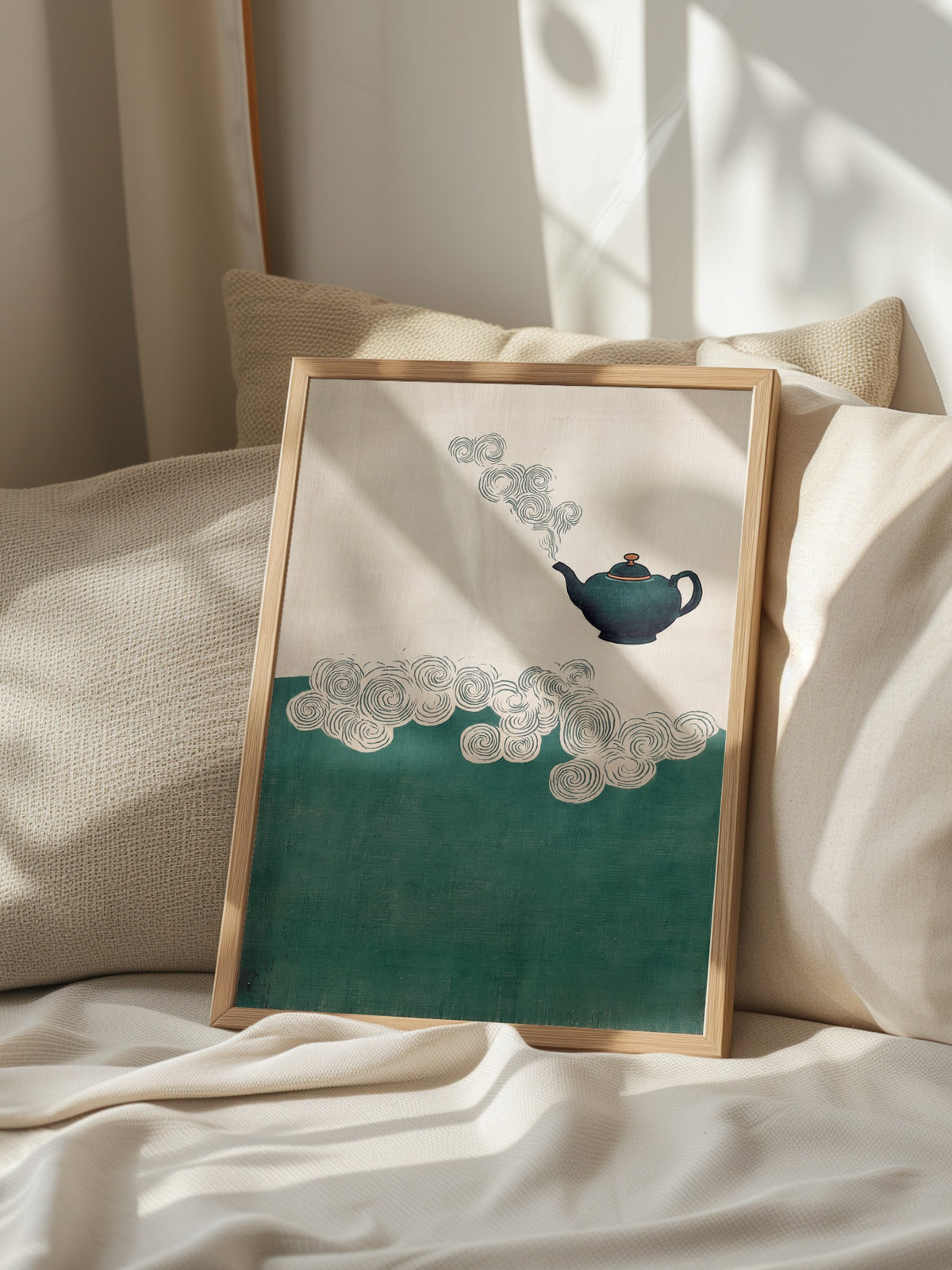 Buhar Tüten Çaydanlık Poster – Ahşap Çerçeveli Tablo