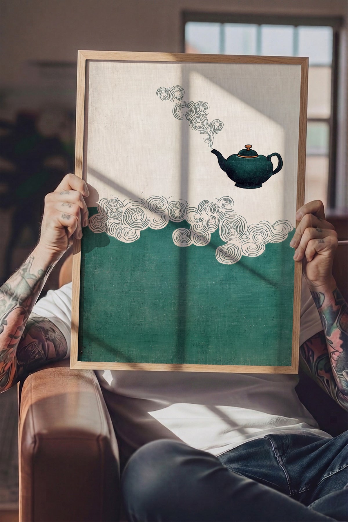 Buhar Tüten Çaydanlık Poster – Ahşap Çerçeveli Tablo