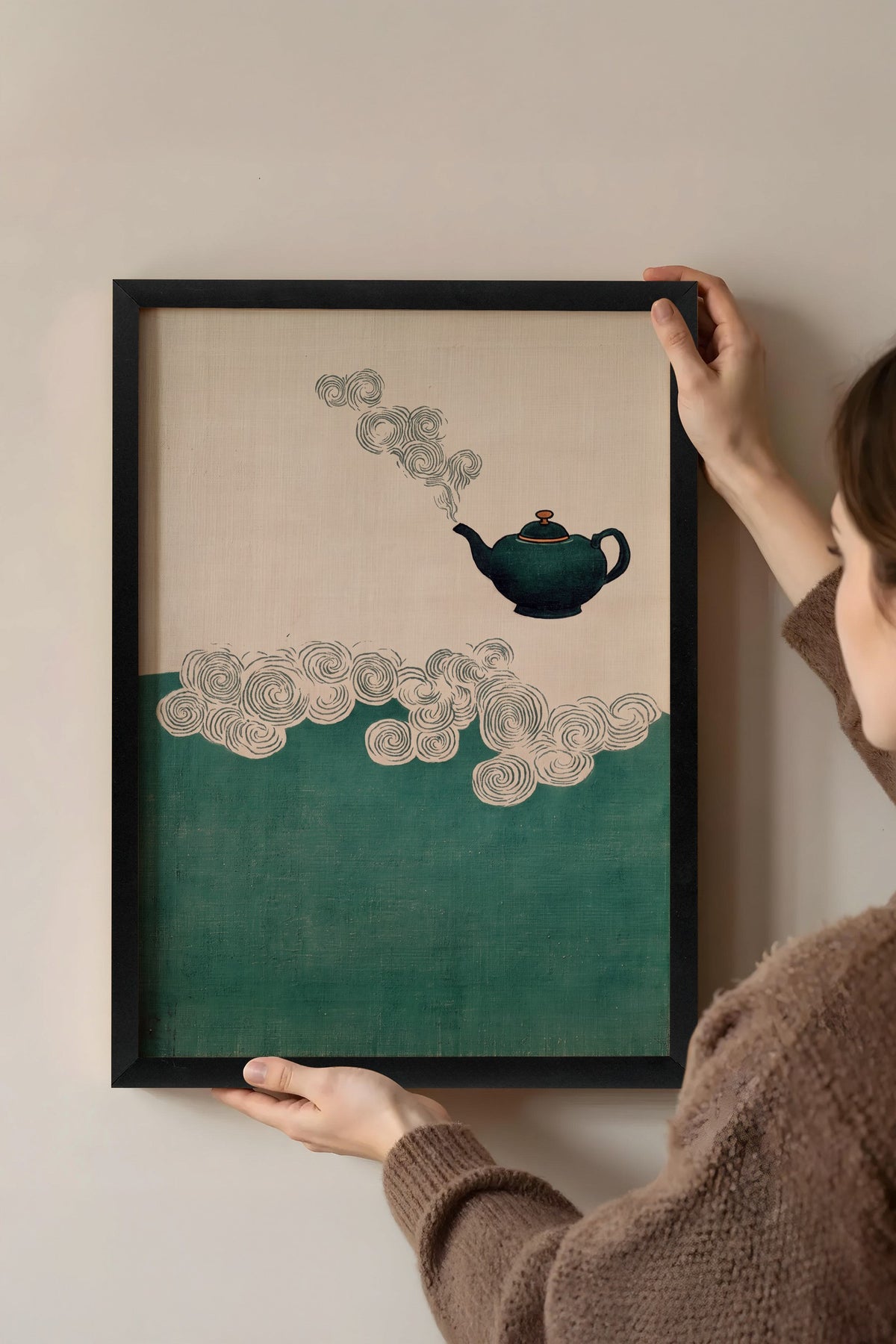 Buhar Tüten Çaydanlık Poster – Siyah Çerçeveli Tablo