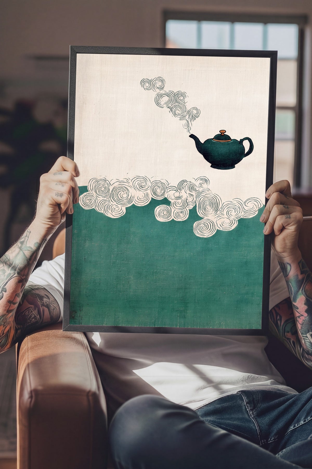 Buhar Tüten Çaydanlık Poster – Siyah Çerçeveli Tablo