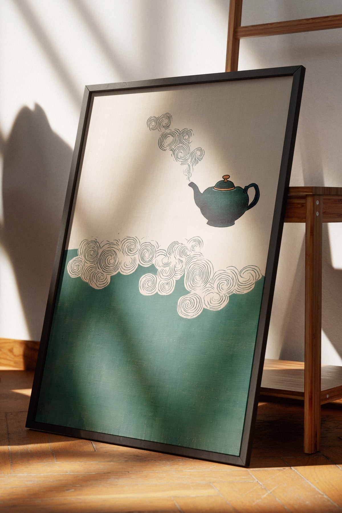 Buhar Tüten Çaydanlık Poster – Siyah Çerçeveli Tablo