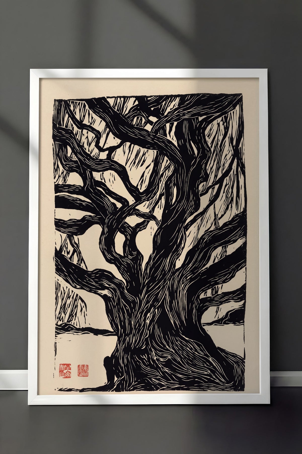 Kadim Meşe Baskısı Poster – Beyaz Çerçeveli Tablo