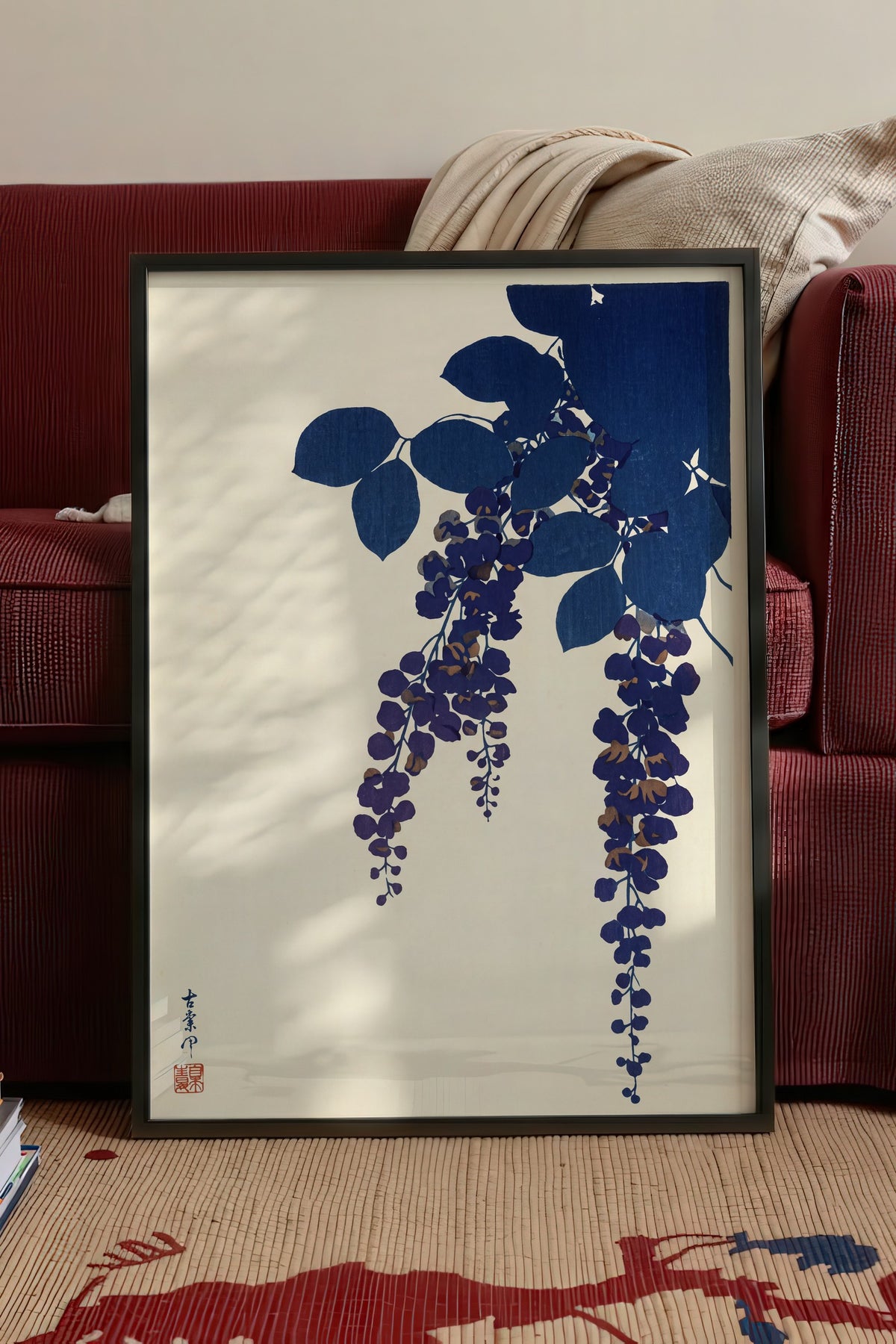 Mor Salkım Çiçekleri Poster – Siyah Çerçeveli Tablo