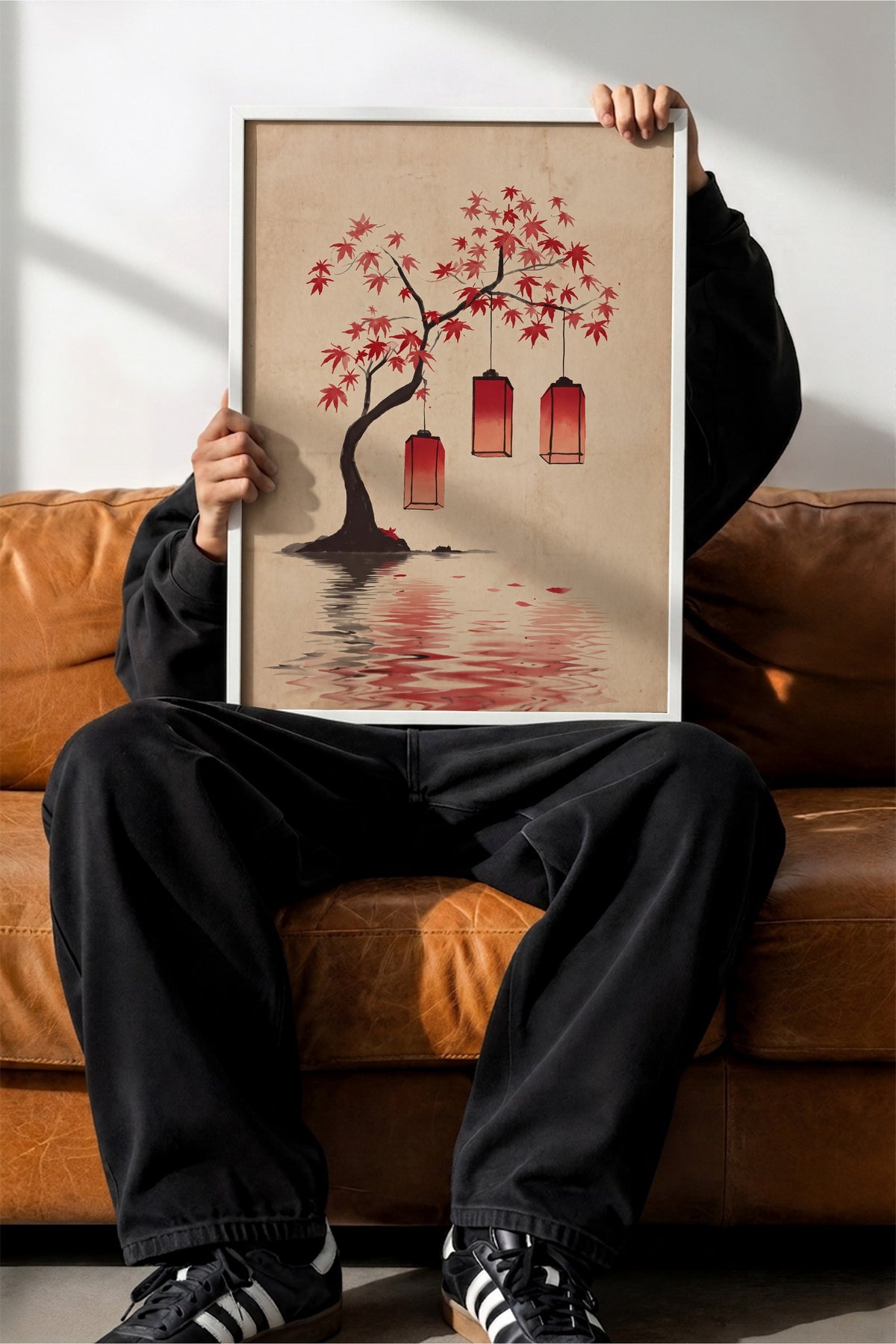 Fenerli Akçaağaç Yansıması Poster – Beyaz Çerçeveli Tablo