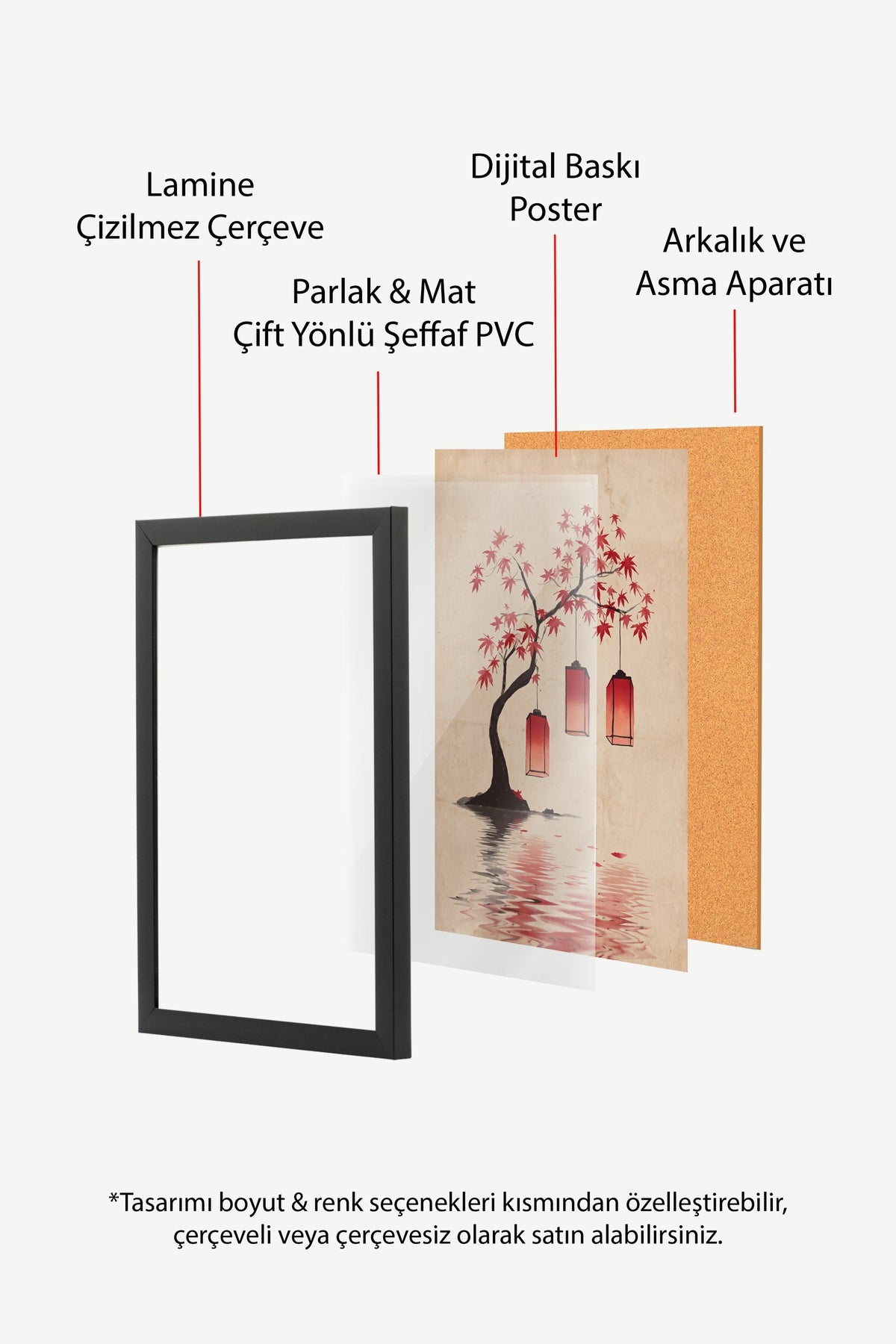 Fenerli Akçaağaç Yansıması Poster – Siyah Çerçeveli Tablo