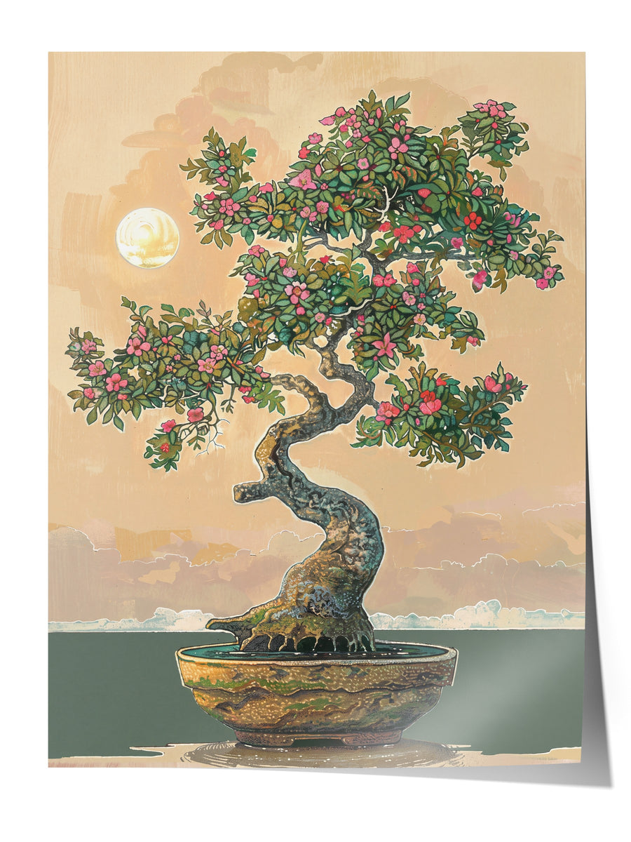 Ay Işığında Bonsai Çerçevesiz Poster