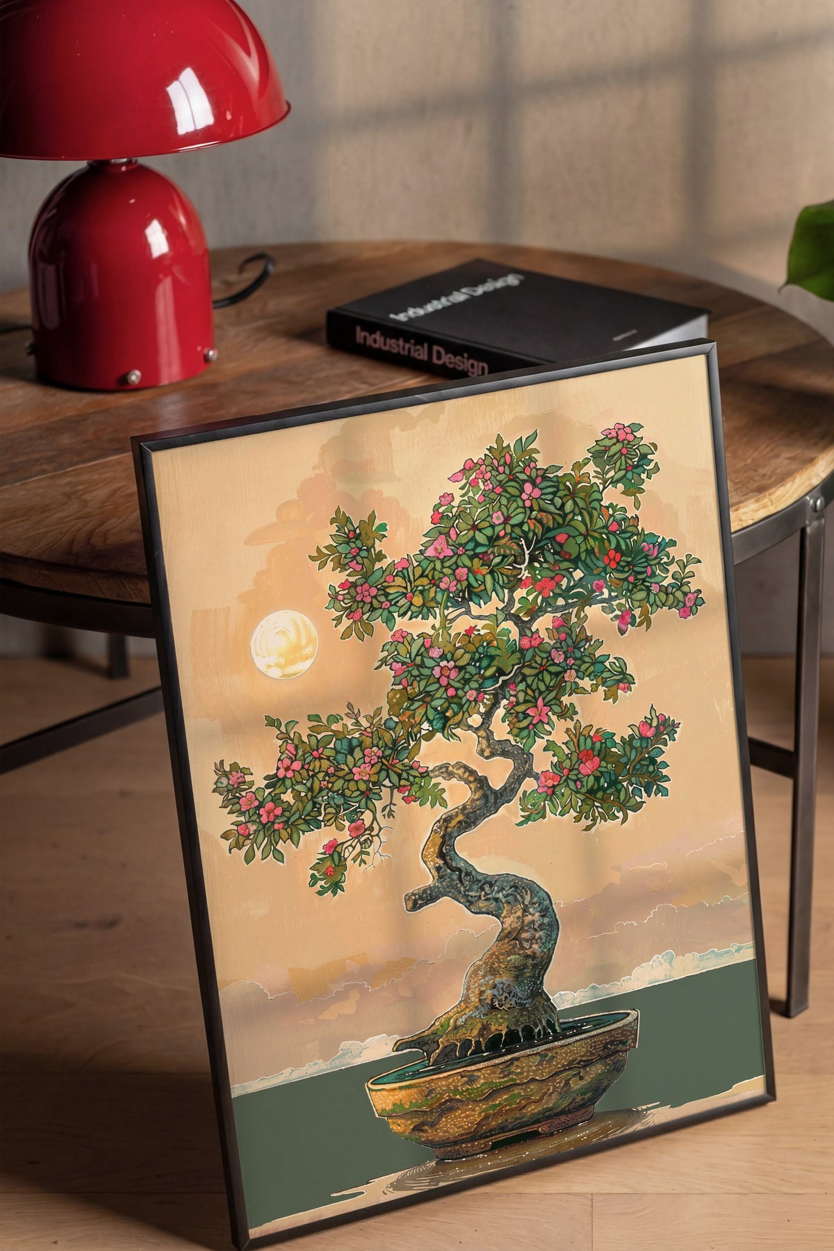 Ay Işığında Bonsai Poster – Siyah Çerçeveli Tablo