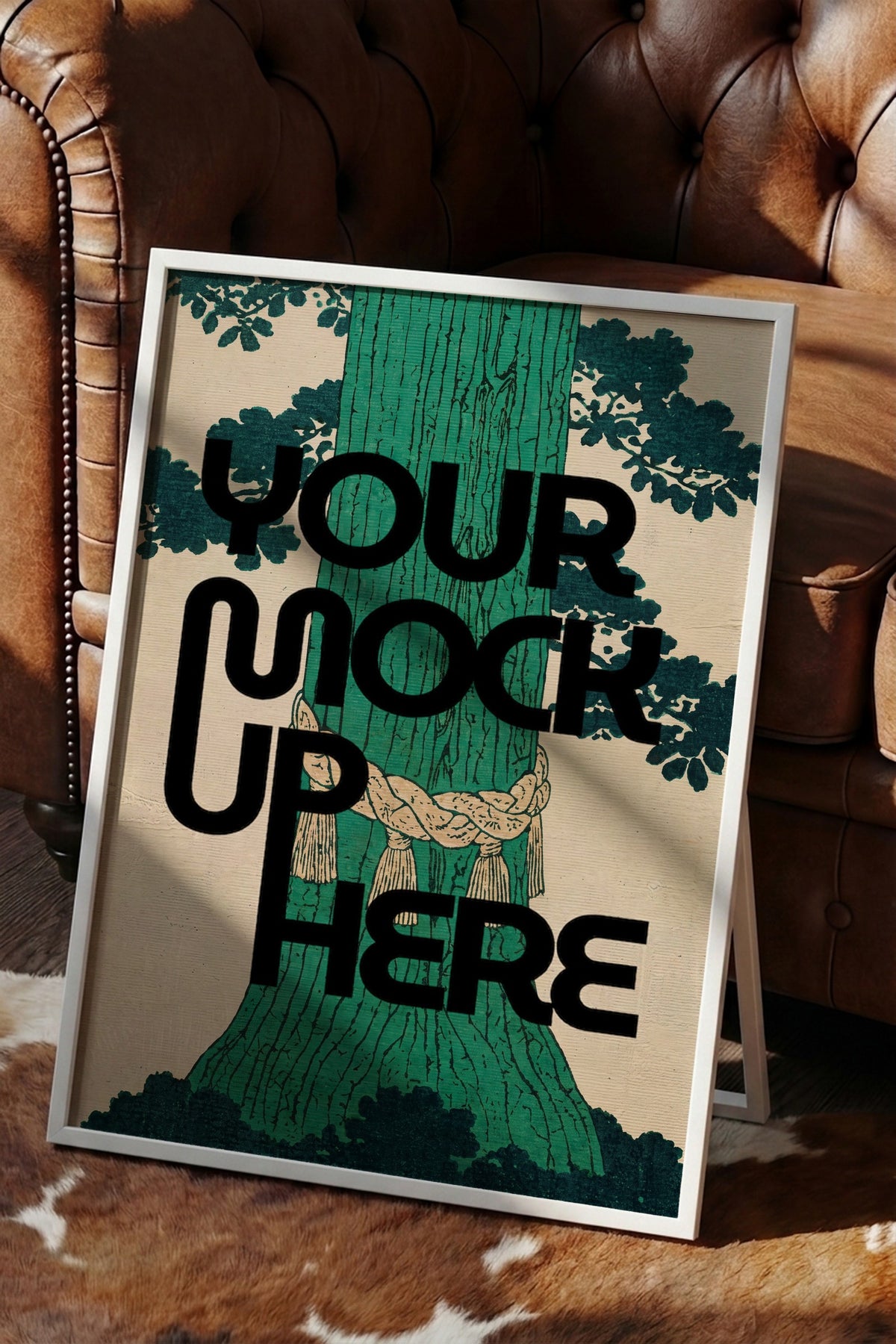 Kutsal Çam Ağacı Gövdesi Poster – Beyaz Çerçeveli Tablo