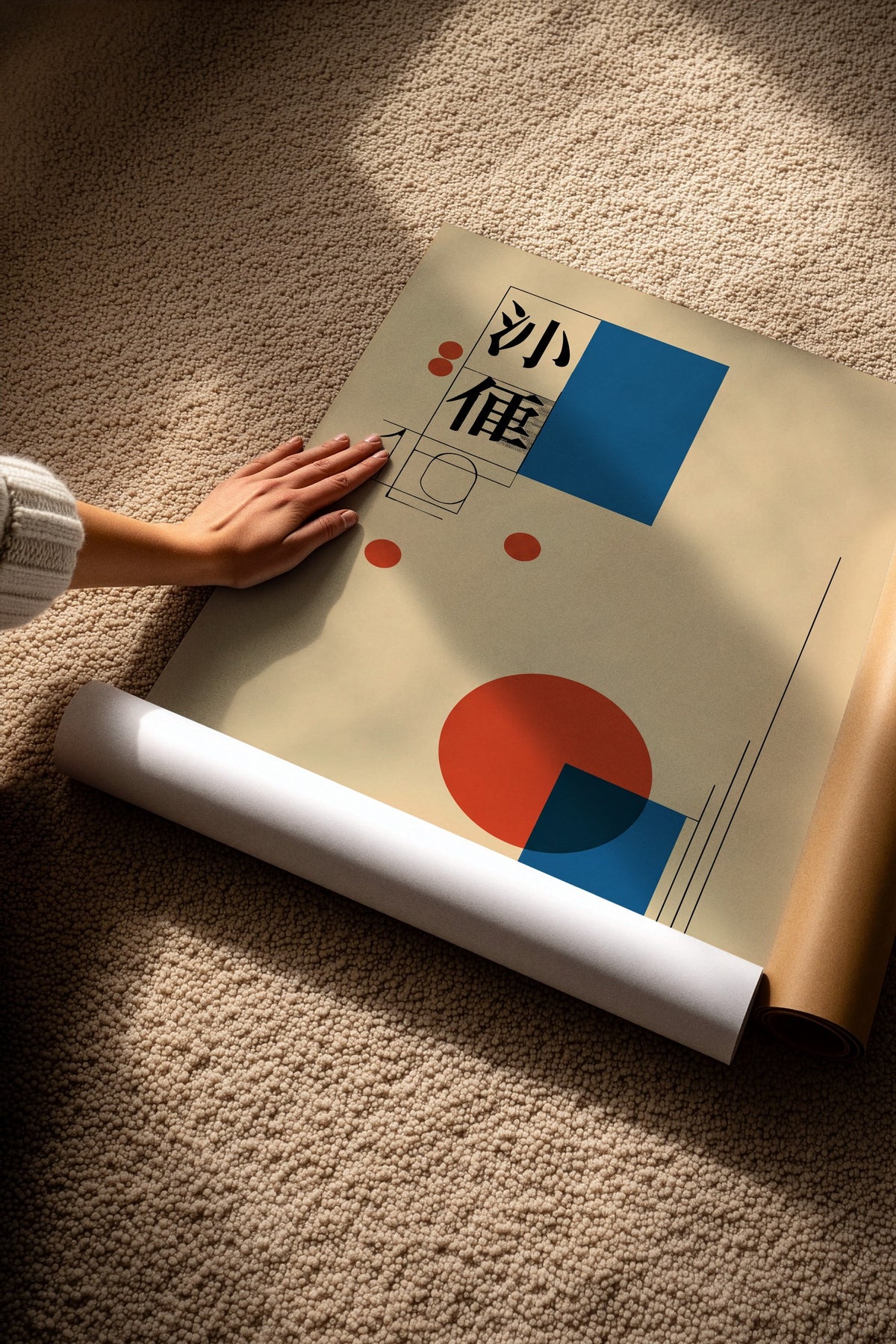 Doğu Esintili Geometrik Kompozisyon Çerçevesiz Poster