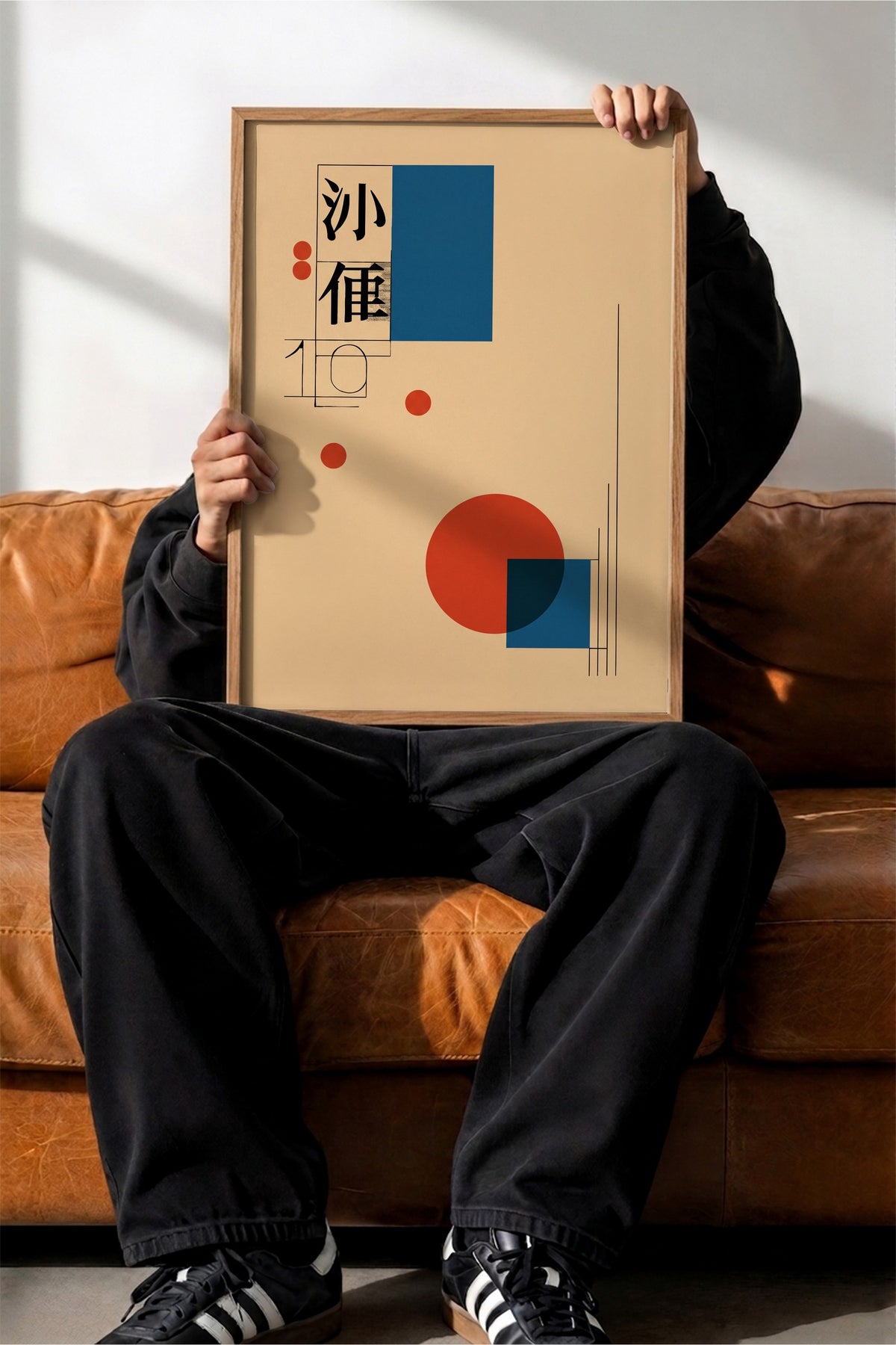 Doğu Esintili Geometrik Kompozisyon Poster – Ahşap Çerçeveli Tablo