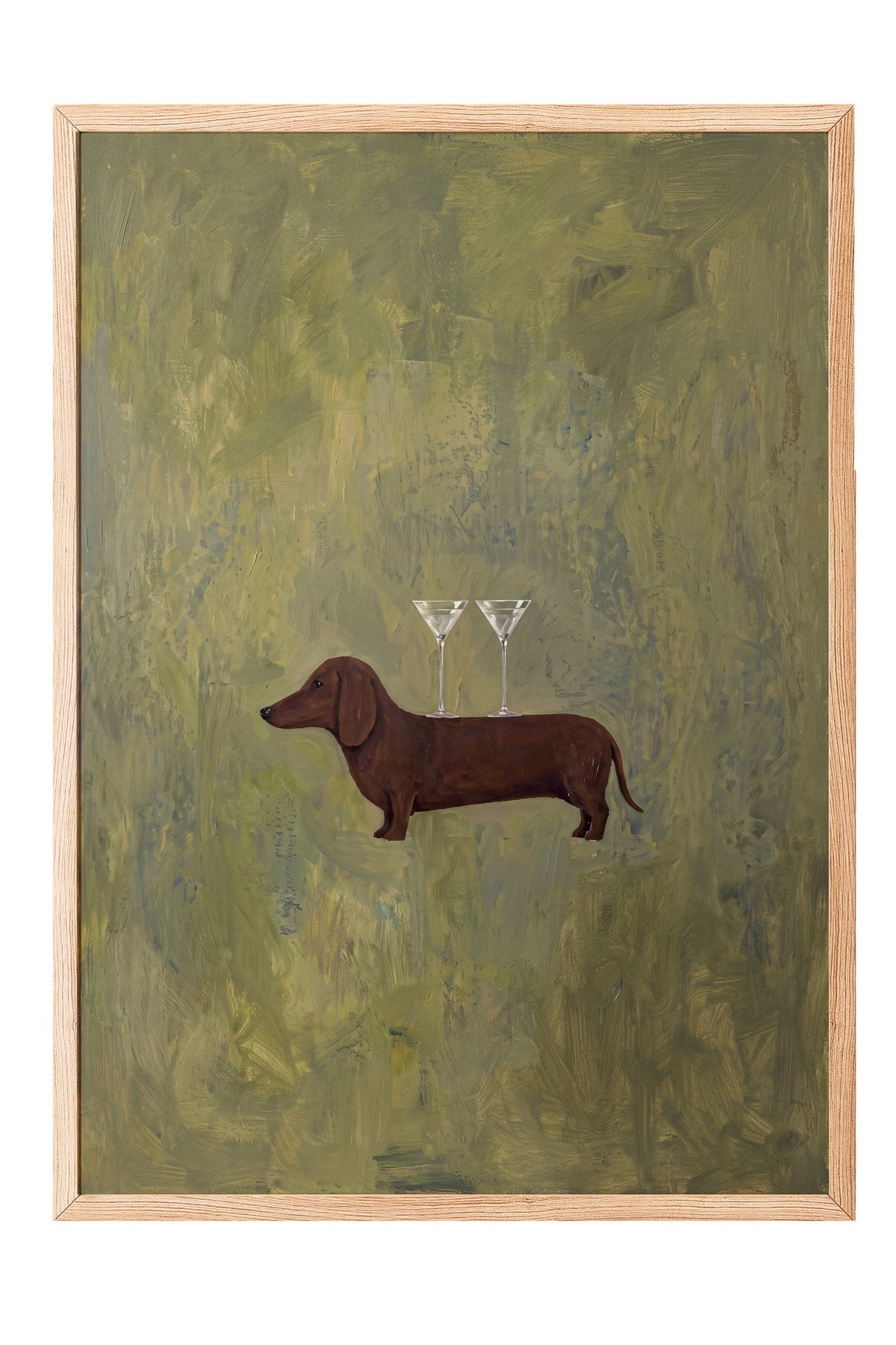 Martinili Dachshund Poster – Ahşap Çerçeveli Tablo
