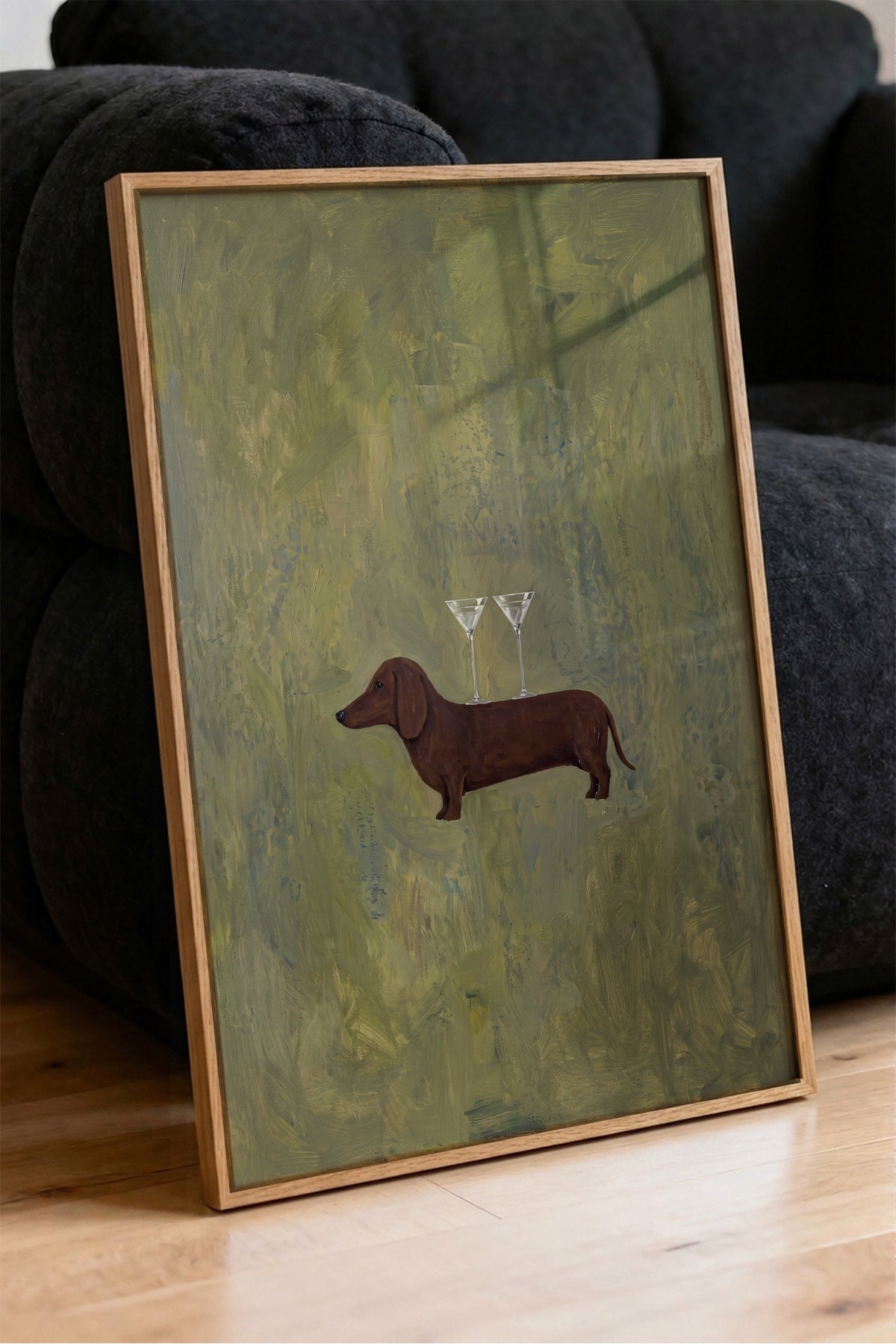 Martinili Dachshund Poster – Ahşap Çerçeveli Tablo