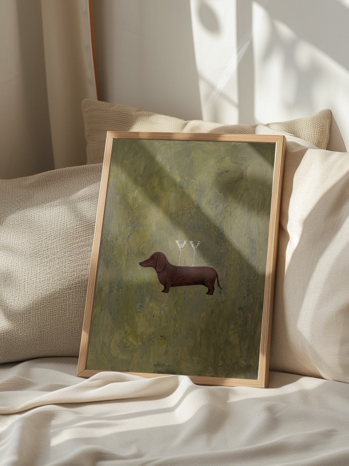 Martinili Dachshund Poster – Ahşap Çerçeveli Tablo