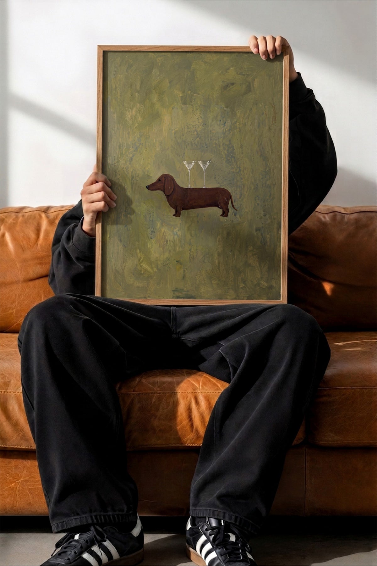 Martinili Dachshund Poster – Ahşap Çerçeveli Tablo