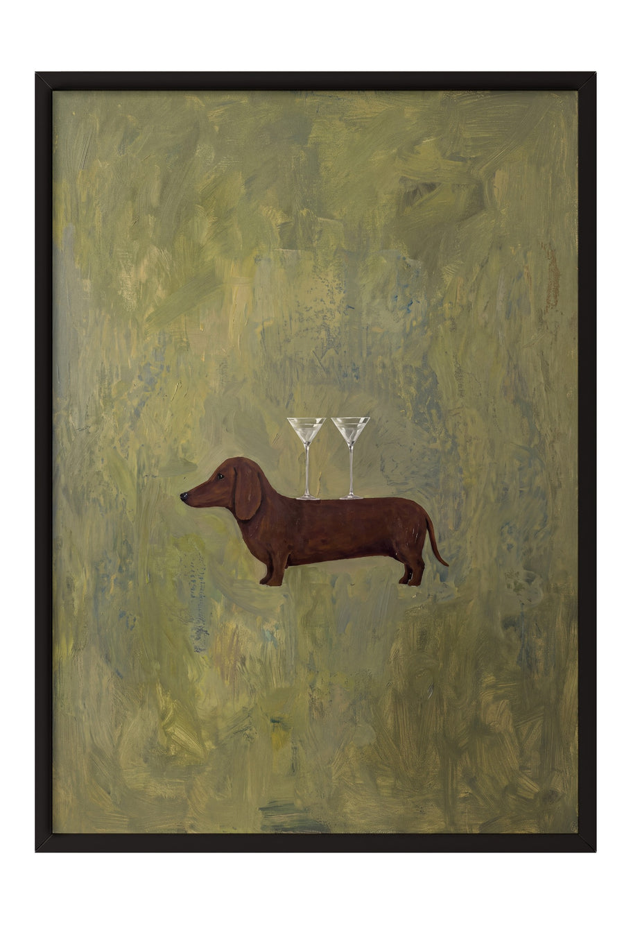 Köpek Şeklinde Masa Poster – Siyah Çerçeveli Tablo