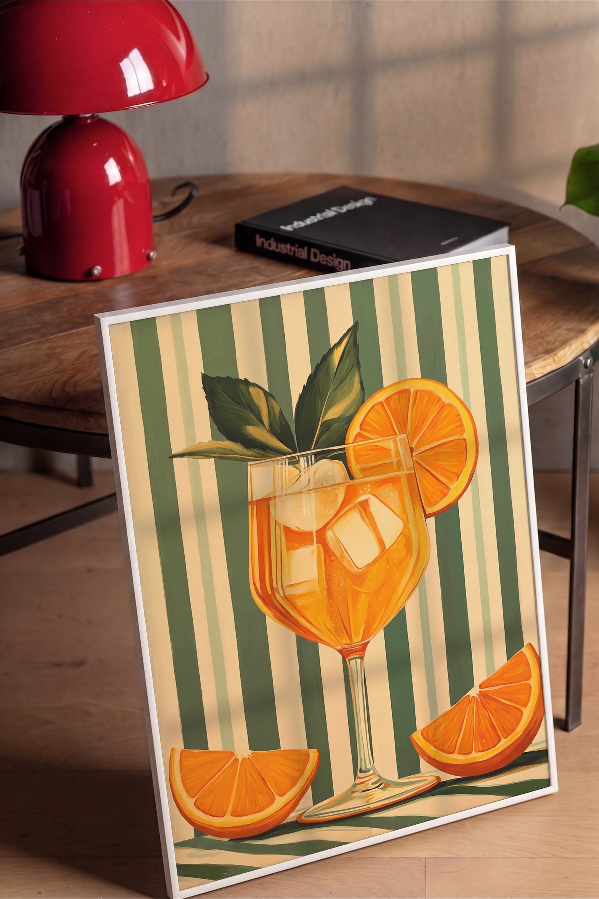 Portakallı Kokteyl Serinliği Poster – Beyaz Çerçeveli Tablo