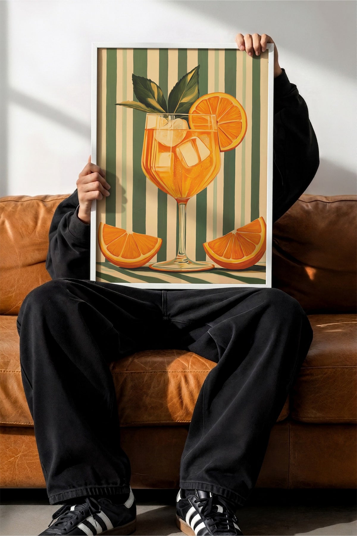 Portakallı Kokteyl Serinliği Poster – Beyaz Çerçeveli Tablo