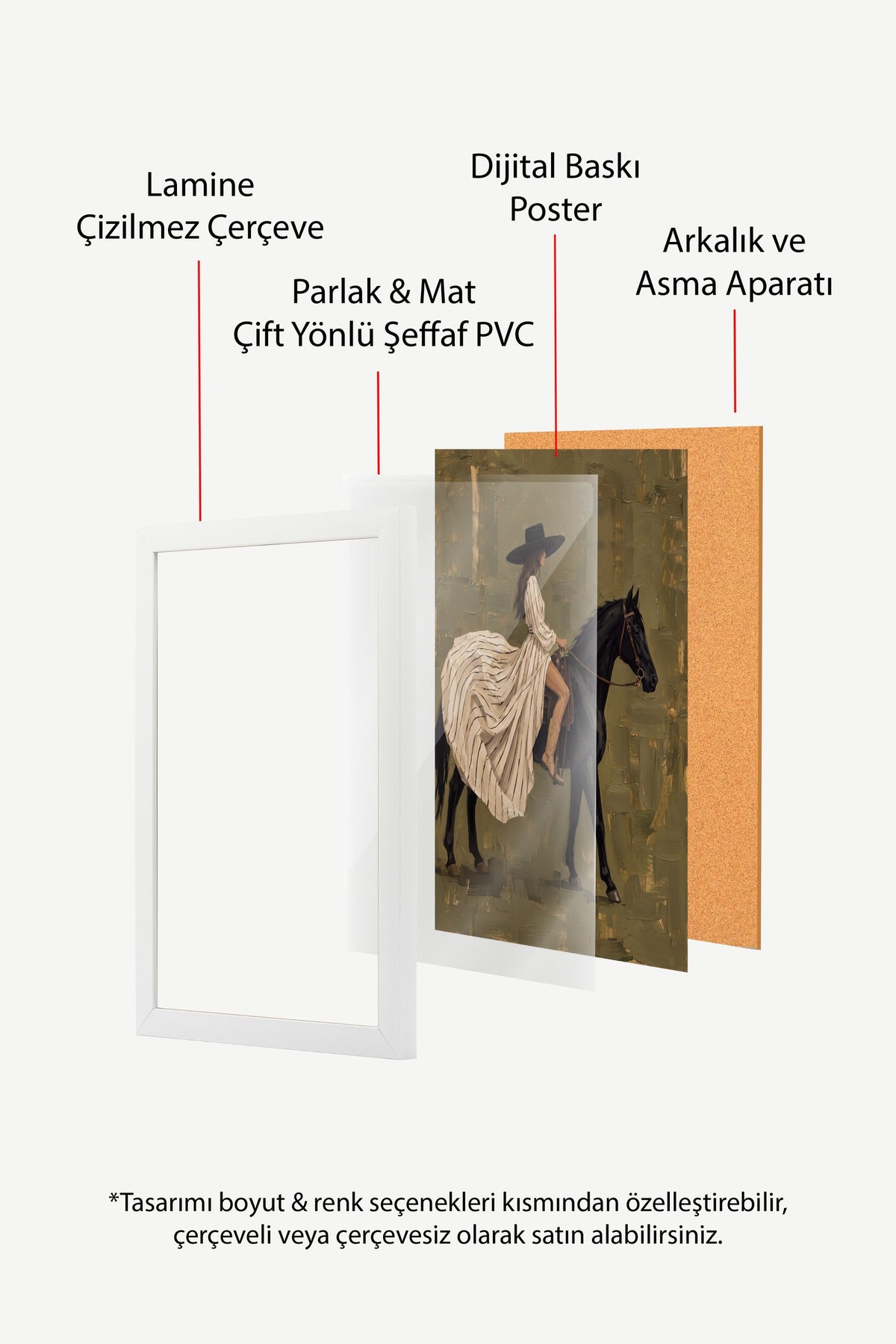 Zarif Binici Poster – Beyaz Çerçeveli Tablo